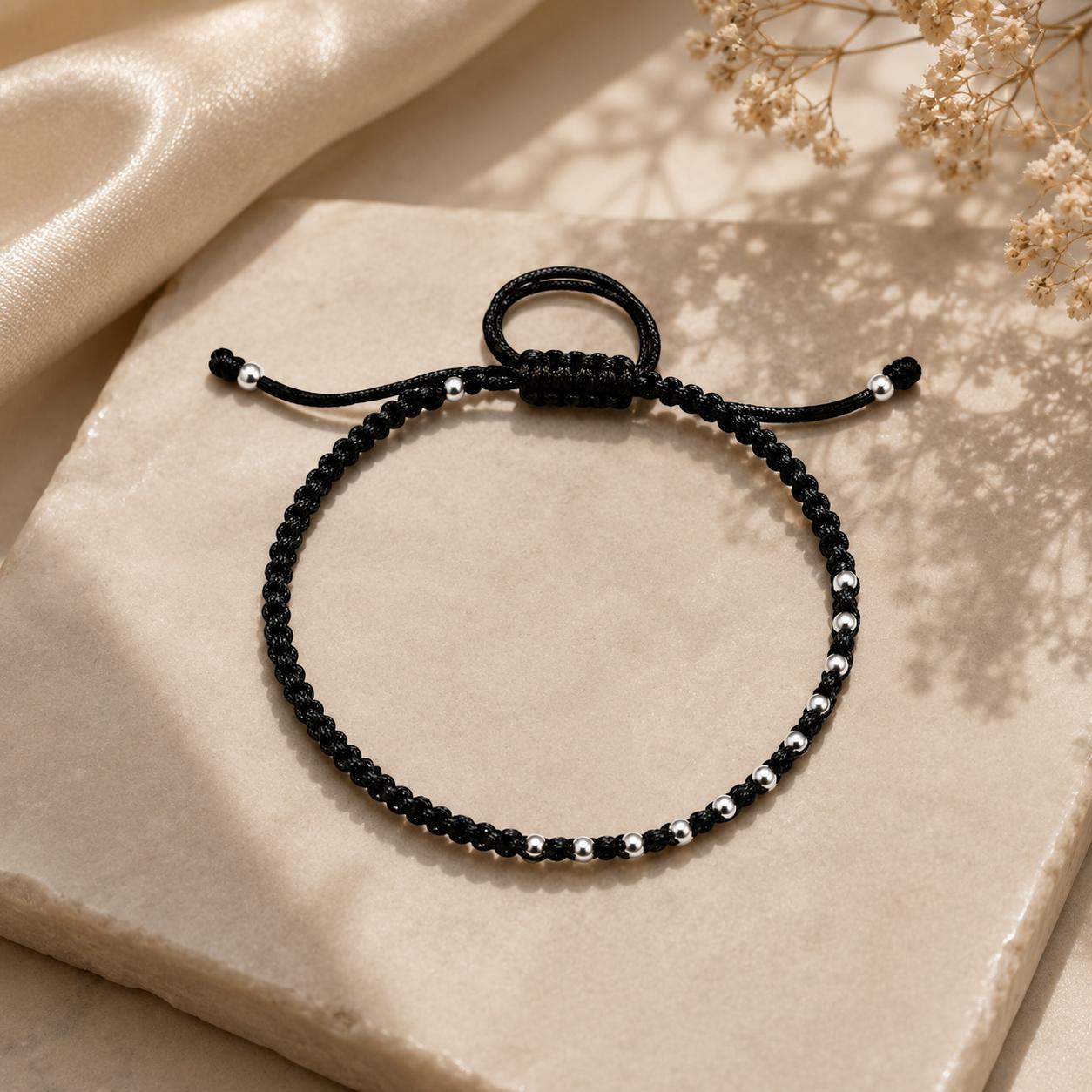 925 Sterling Silver Beaded Thread Bracelet