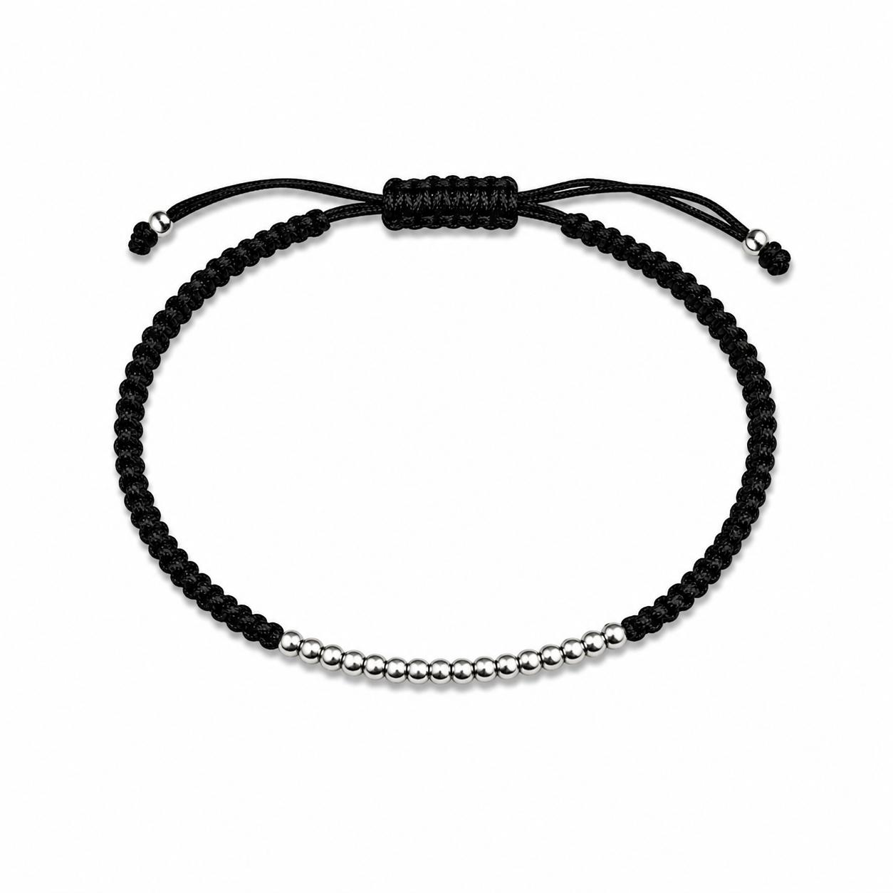 925 Sterling Silver Line Bead Thread Bracelet - Image 3