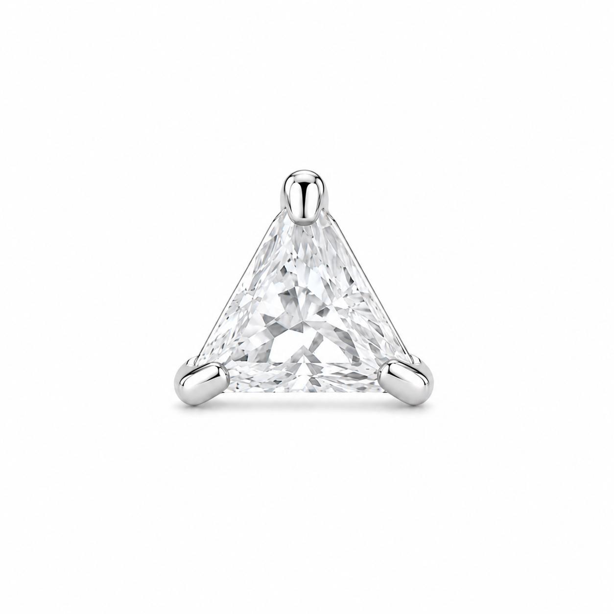 925 Sterling Silver Triangle Cut Men’s Stud Earring - Image 5