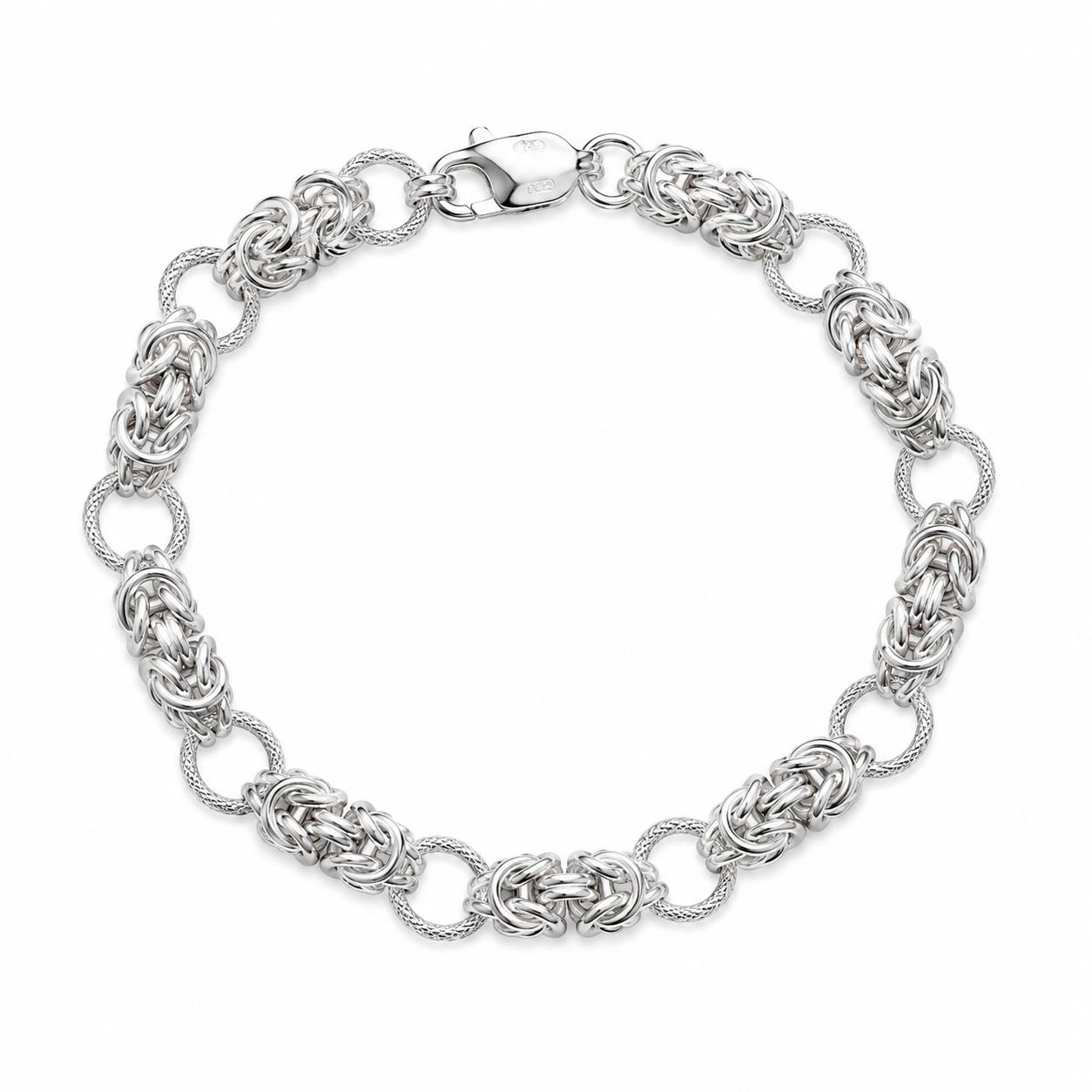 925 Sterling Silver Byzantine Men’s Bracelet - Image 3