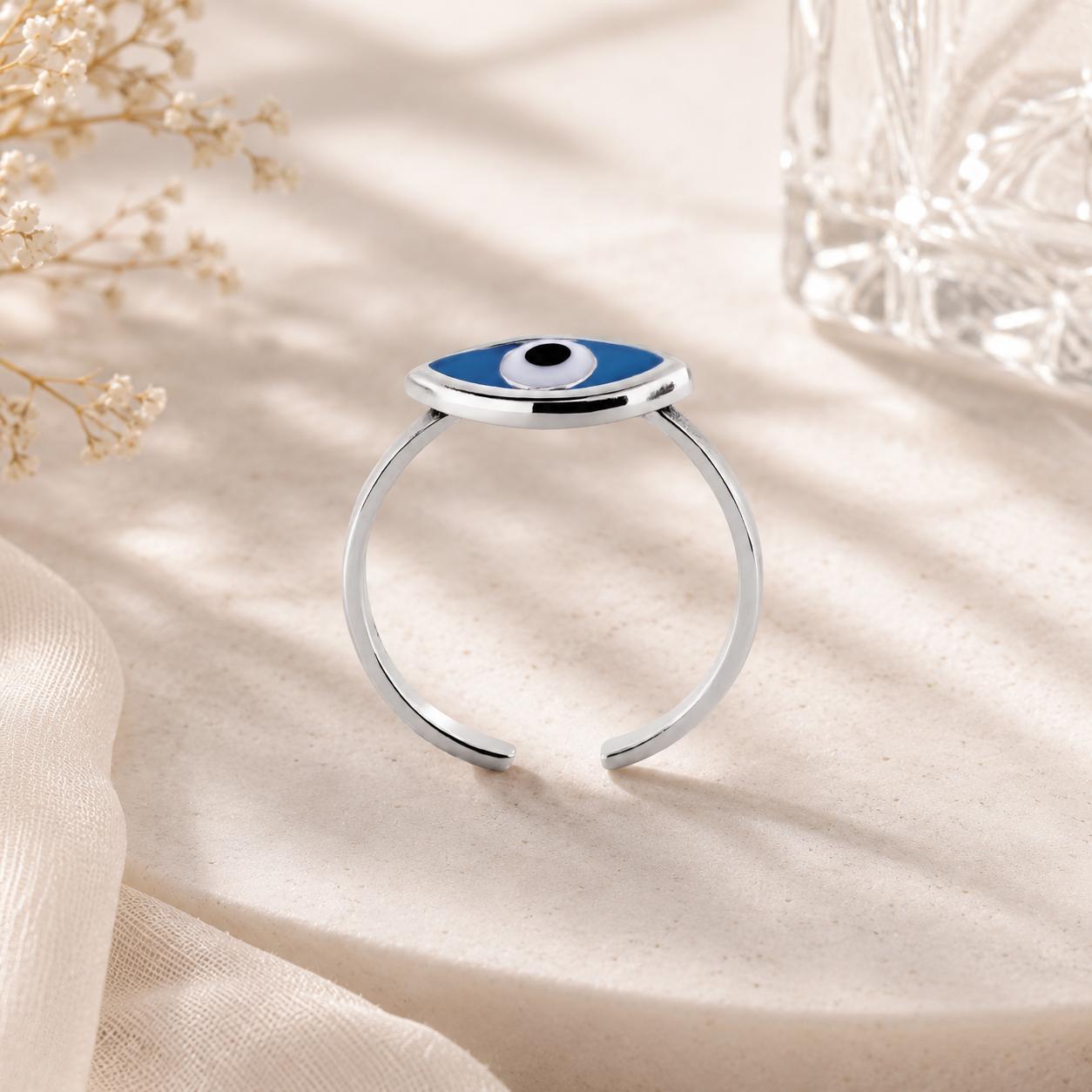 925 Sterling Silver Evil Eye Toe Ring For Women (in Pairs) - Image 3
