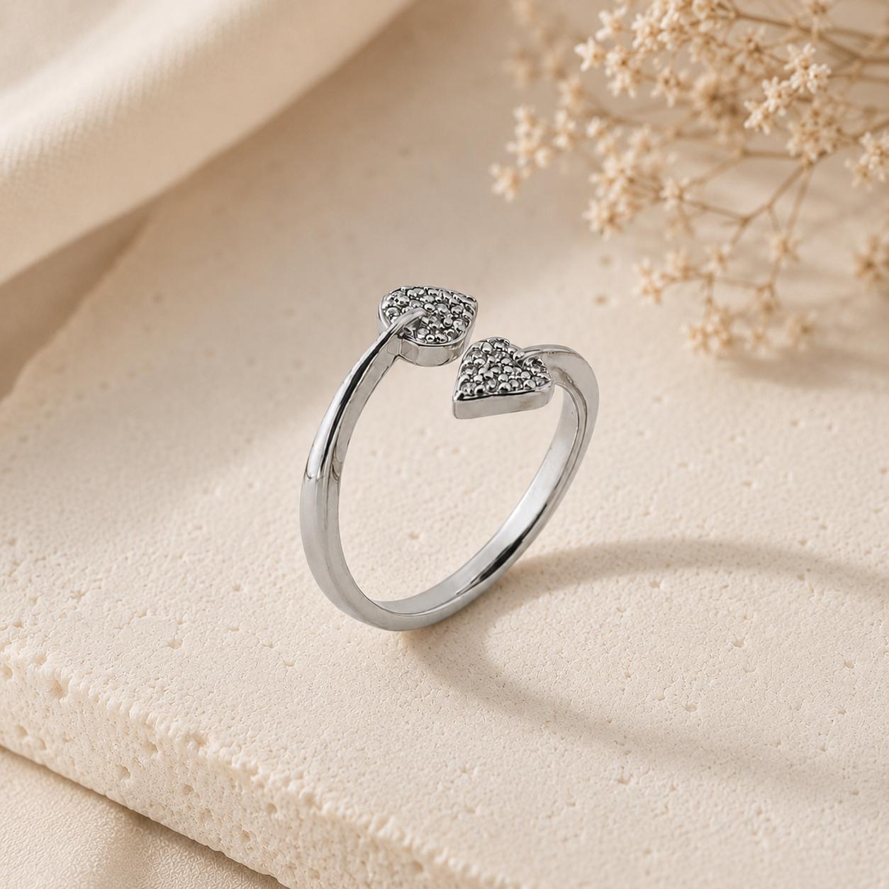 925 Sterling Silver Adjustable Leaf Crystal Toe Ring (in Pairs) - Image 3