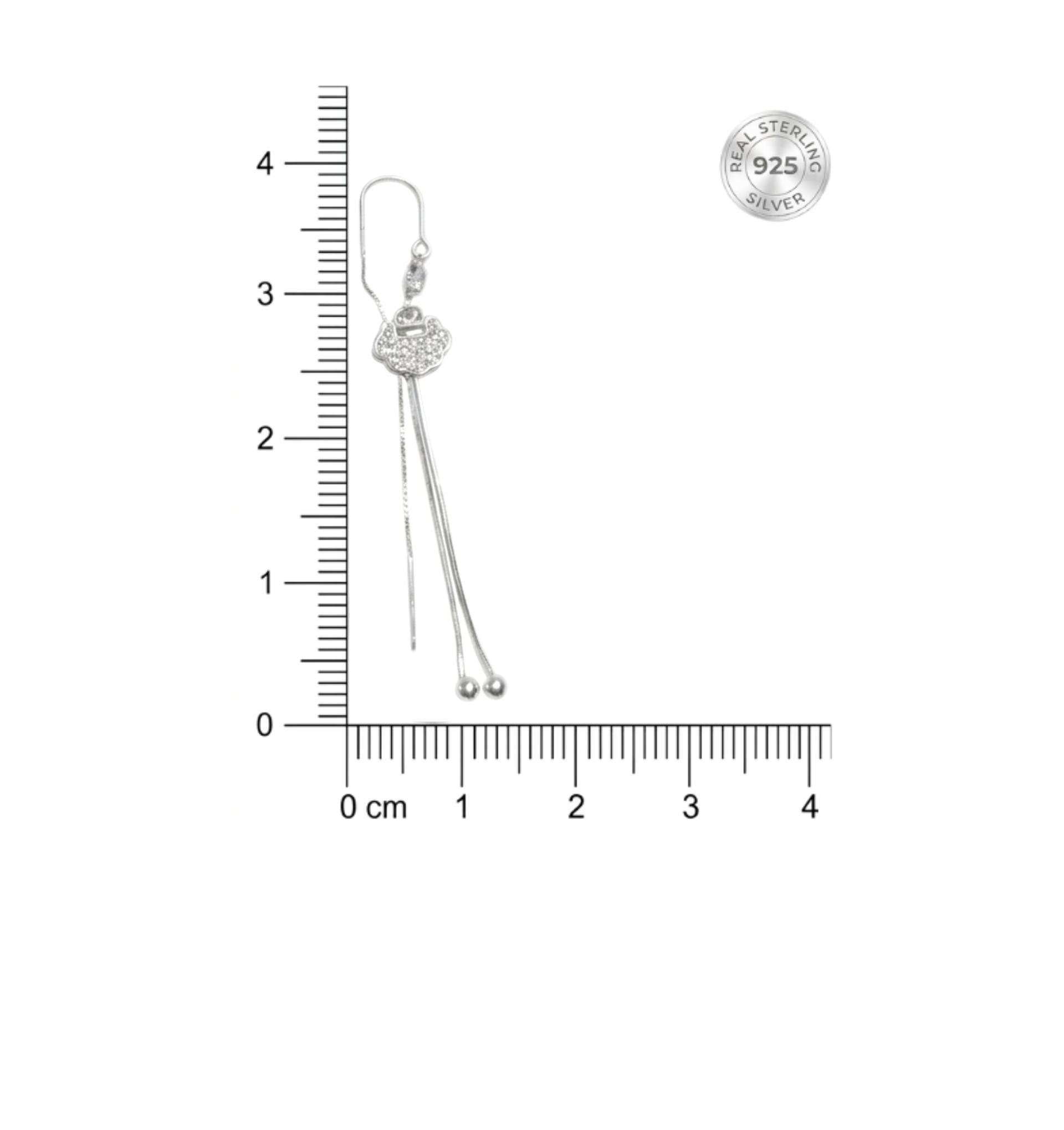 925 Sterling Silver Cloud Charm Long Drop Earrings - Image 5