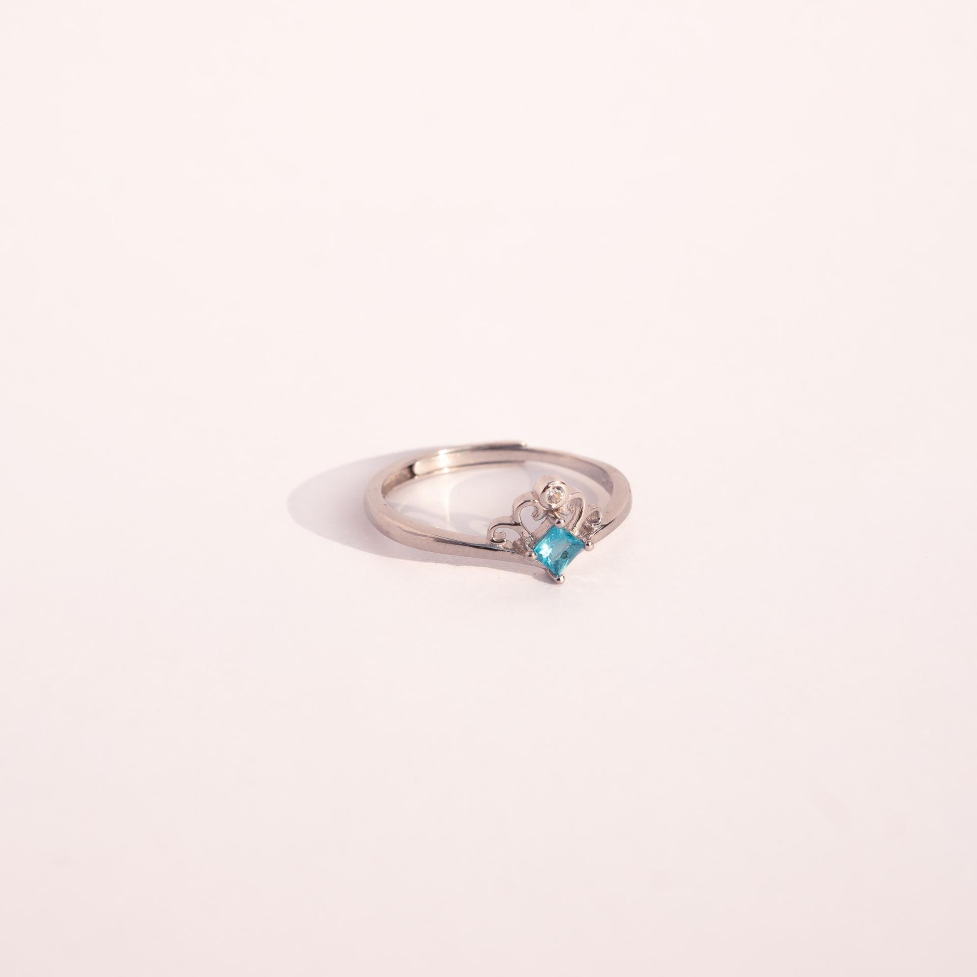 925 Sterling Silver Majestic Blue Crown Jewellery Ring