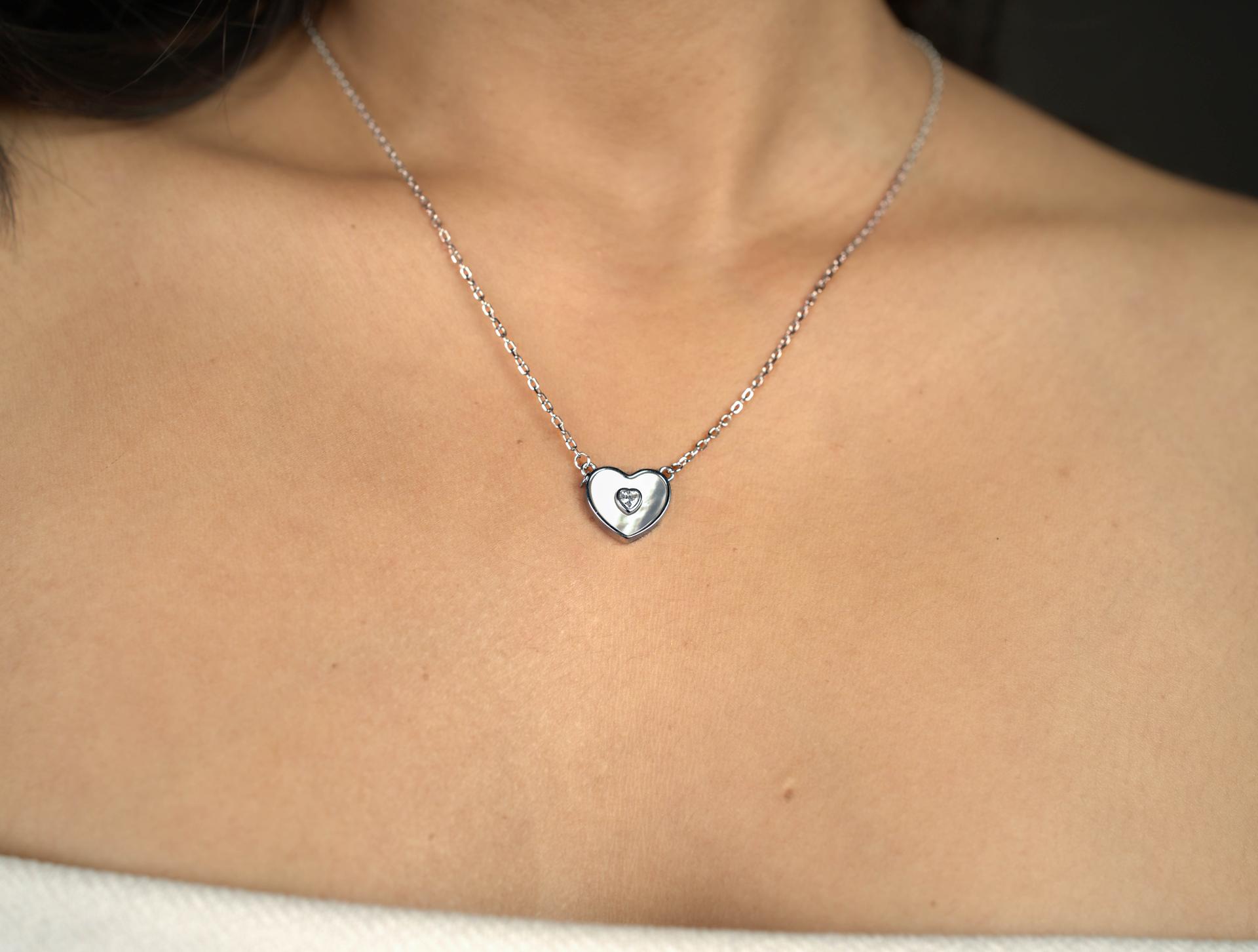 925 Sterling Silver Eternal Heart Sparkle Necklace With Chain