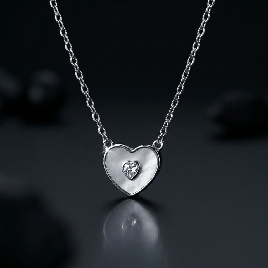925 Sterling Silver Eternal Heart Sparkle Necklace With Chain - Image 4