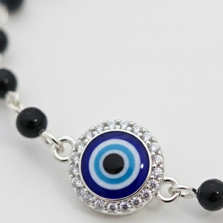 925 Sterling Silver Evil Eye Aura Bracelet - Image 3
