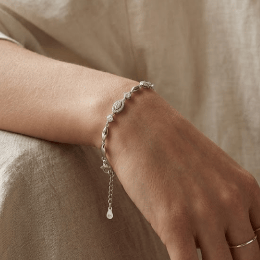 925 Sterling Silver Expanded Oval Link Jewellery Bracelet