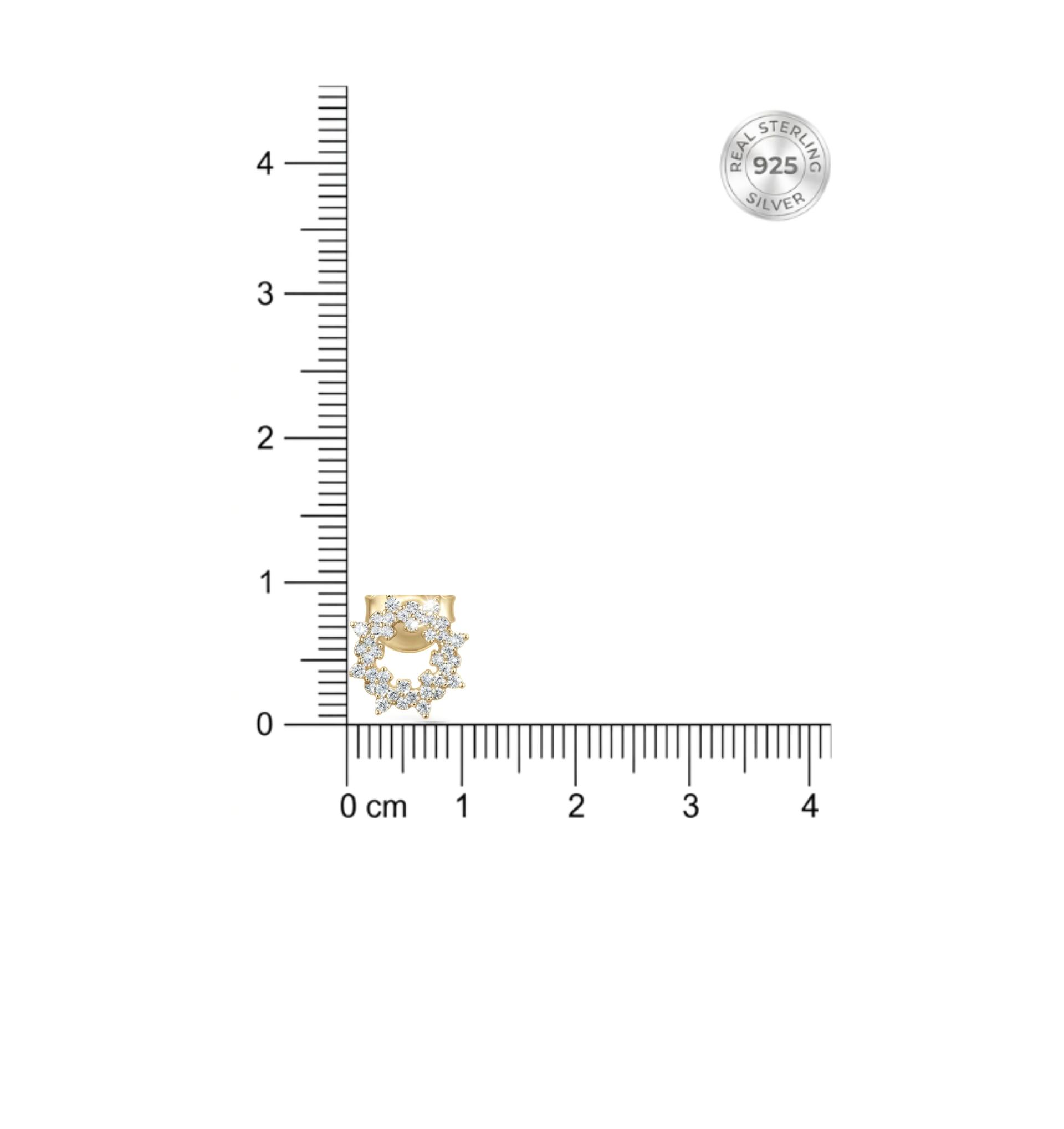 Rose Gold Floral Diamond Stud Earrings With 925 Sterling Silver - Image 4