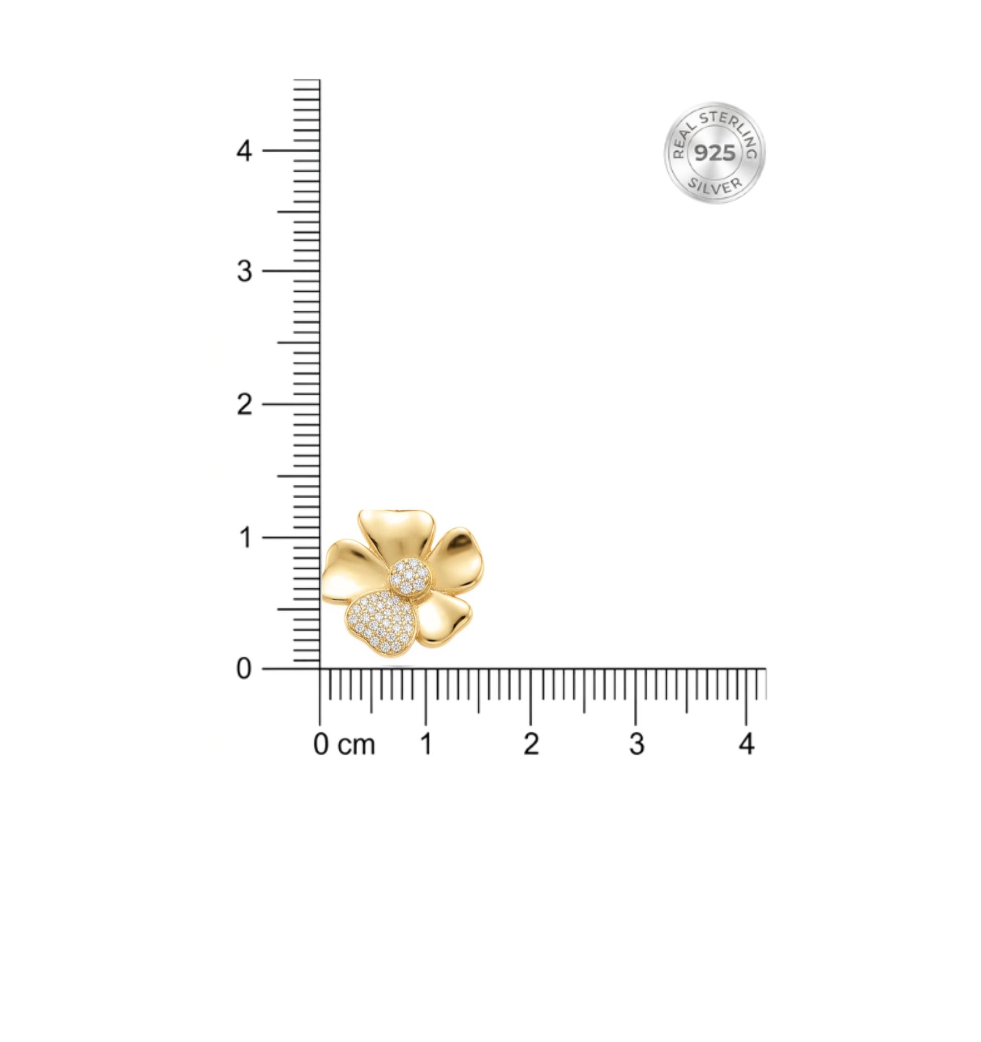 925 Sterling Silver With 22k Gold Plated Aurora Bloom Earring - Image 5