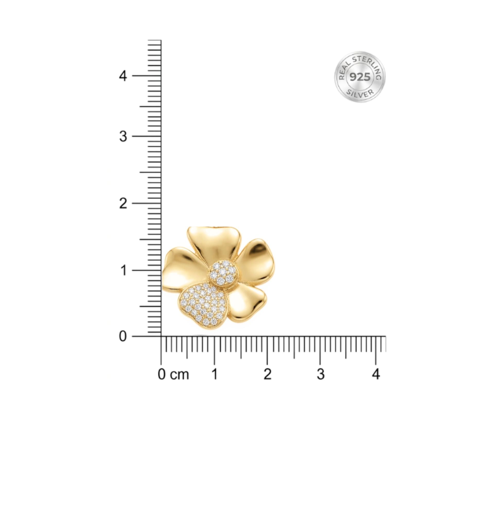 925 Sterling Silver With 22k Gold Plated Aurora Bloom Pendent With Chain  - Image 4