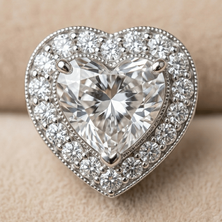925 Sterling Silver Heart-Shaped Halo Jewellery Earrings - Image 3