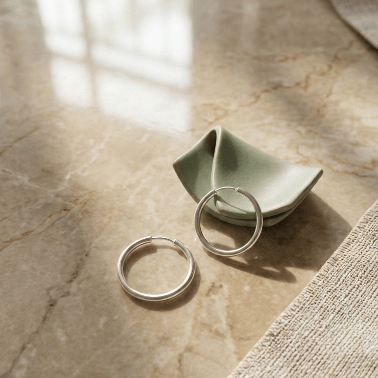 925 Sterling Silver Plain Circle Earrings