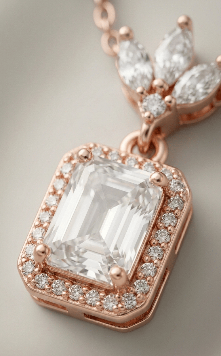 Rose Gold Plated Crystal Drop Jewellery Set With 925 Sterling Silver - Image 2