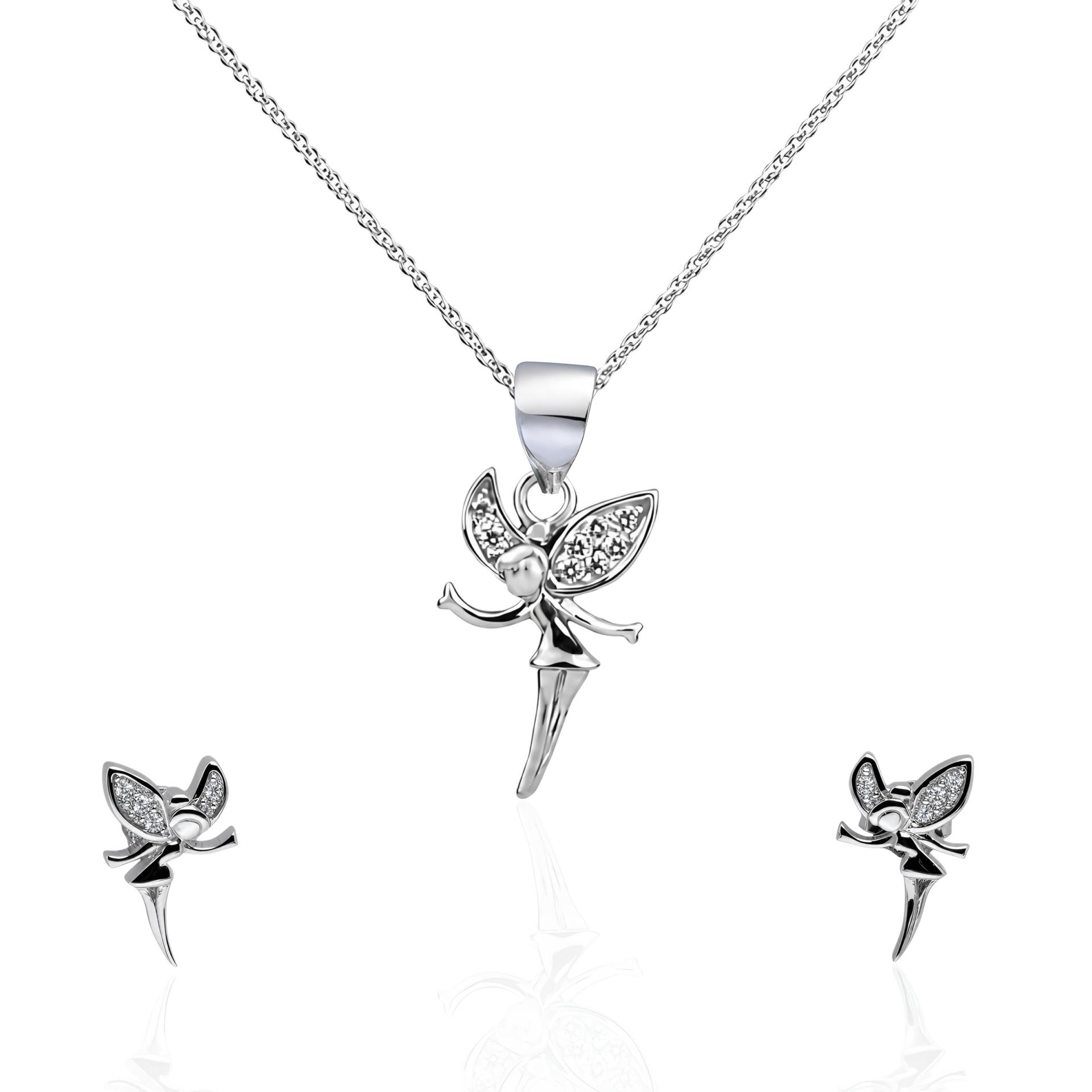 925 Sterling Silver Fairy Glow Pendant Set - Image 4