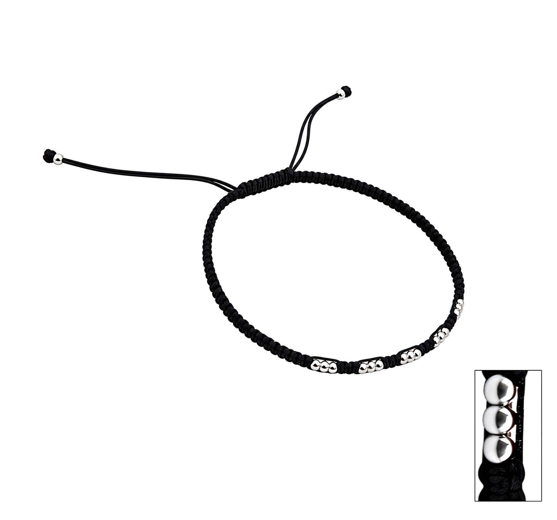 925 Sterling Silver Midnight Charm Anklet - Image 3