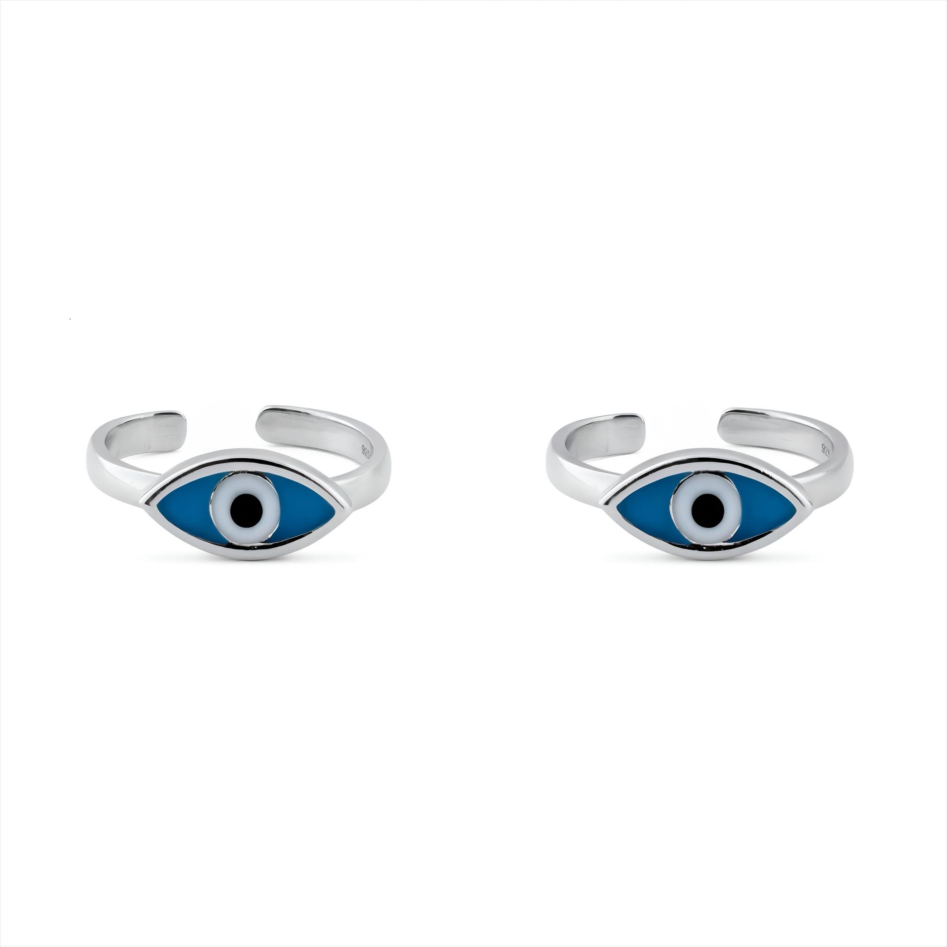 925 Sterling Silver Evil Eye Toe Ring For Women (in Pairs)