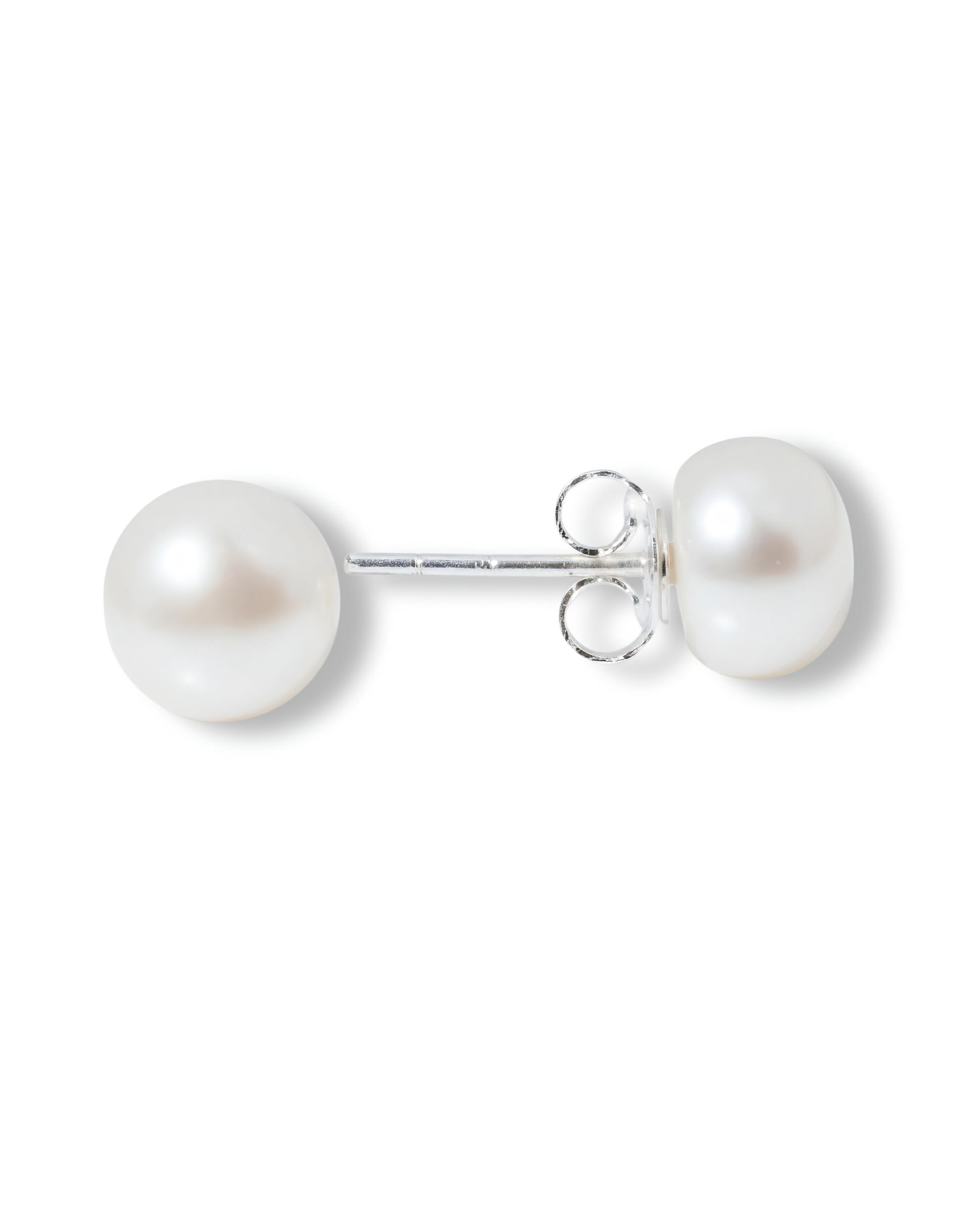 925 Sterling Silver Freshwater Pearl Stud Earrings - Image 4
