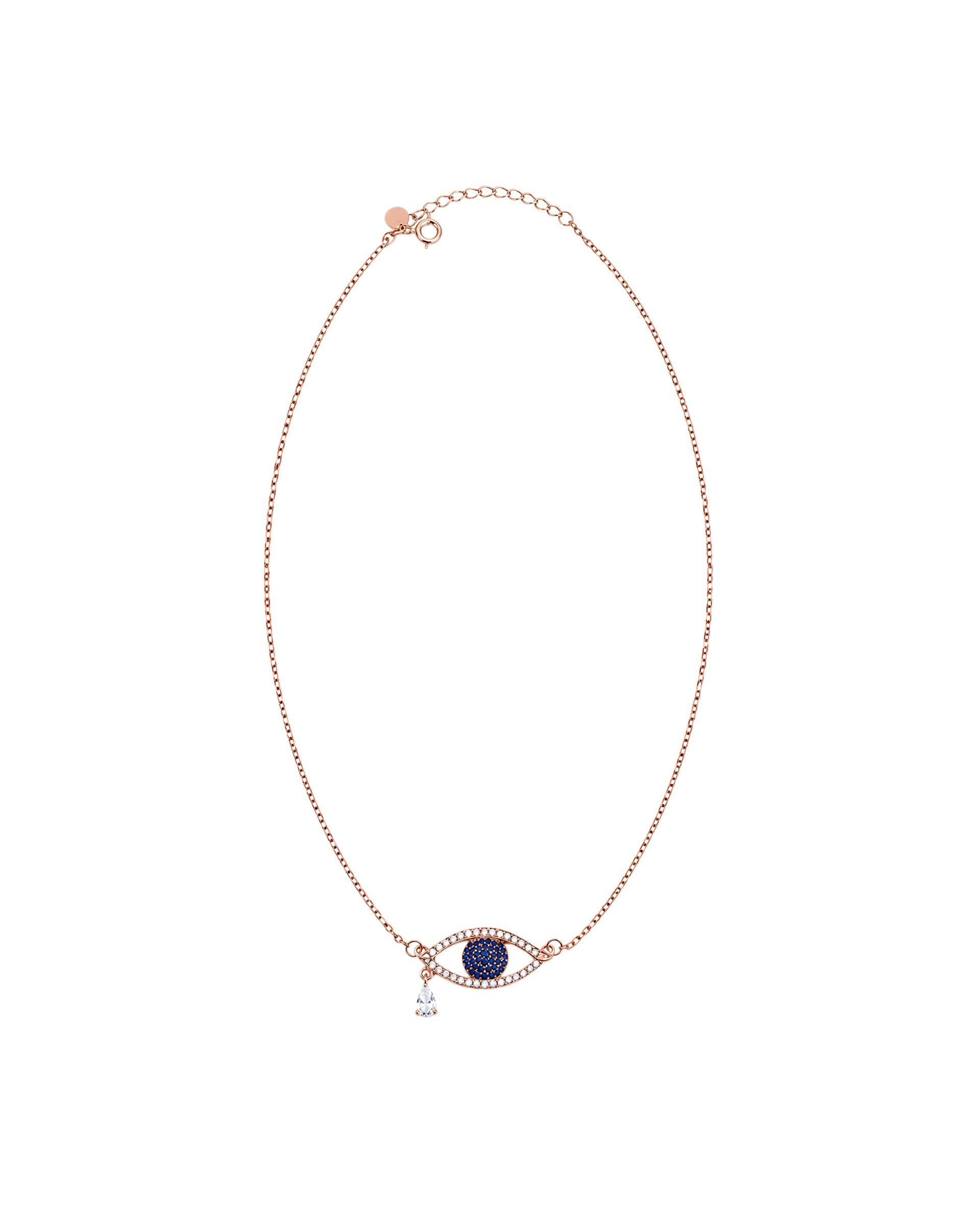Evil Eye Spark Pendant With Chain In 925 Sterling Silver With Rose Gold Plating