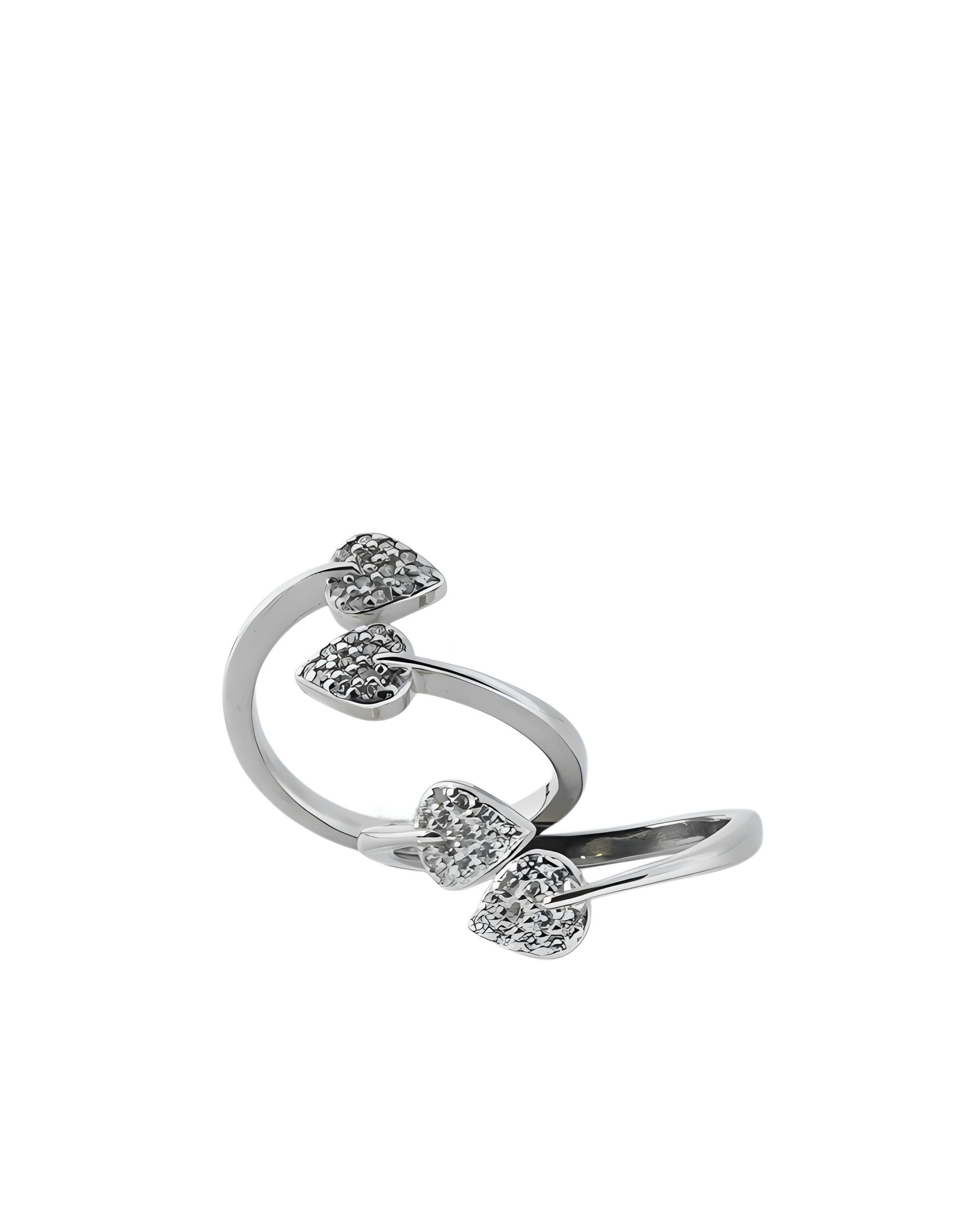 925 Sterling Silver Adjustable Leaf Crystal Toe Ring (in Pairs)