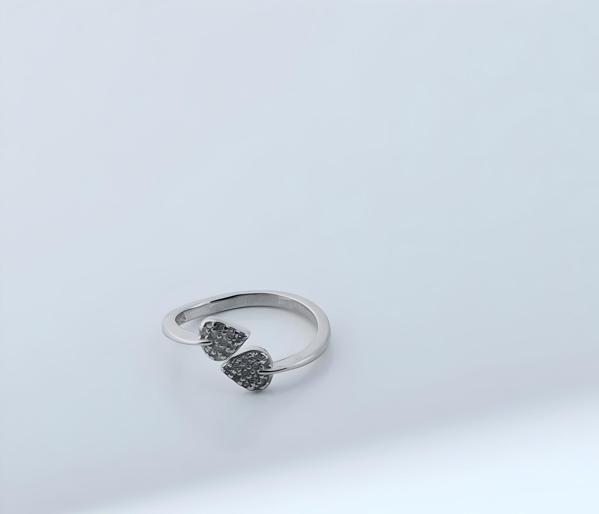 925 Sterling Silver Adjustable Leaf Crystal Toe Ring (in Pairs)