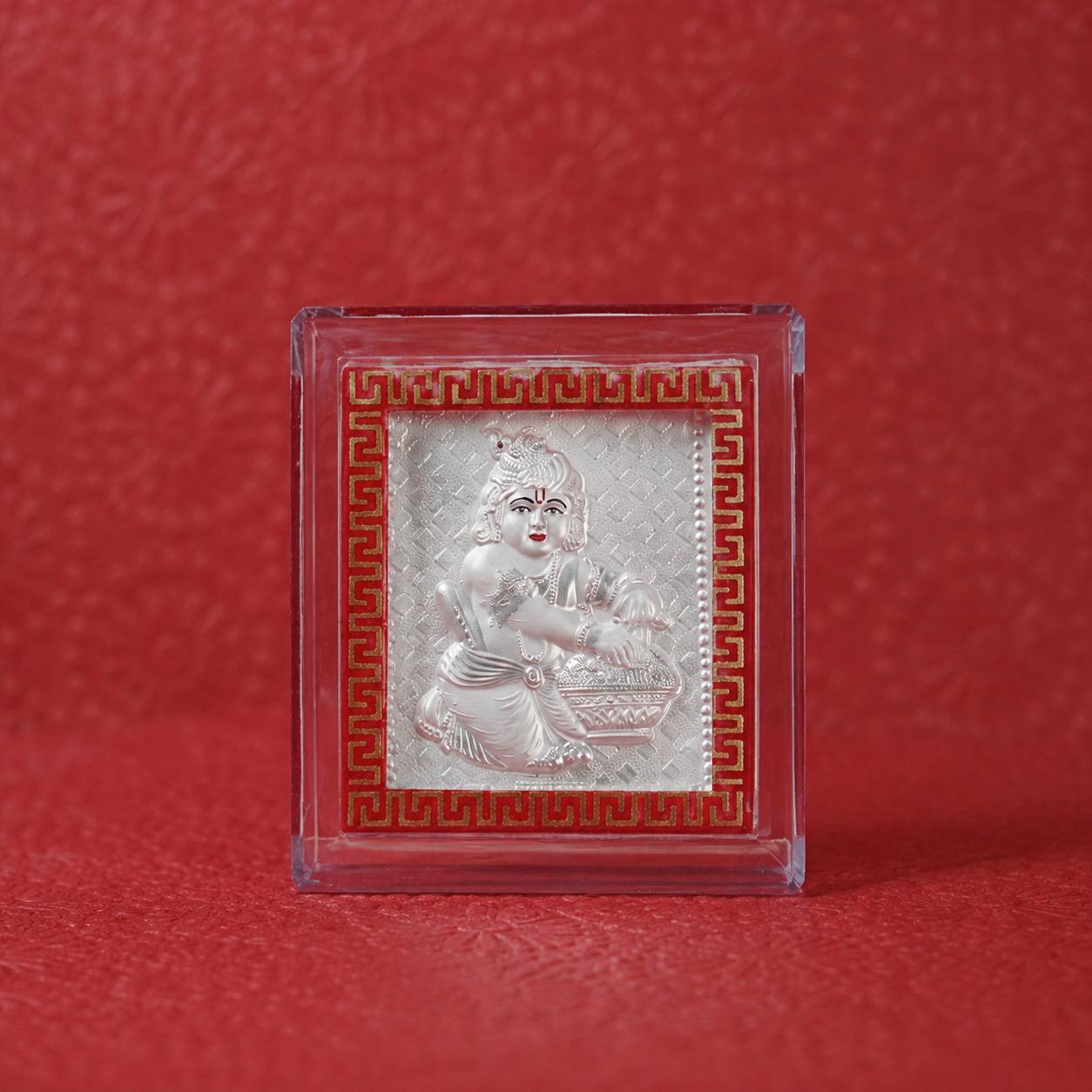 Divya Bal Krishna 999 Silver Blessing Frame