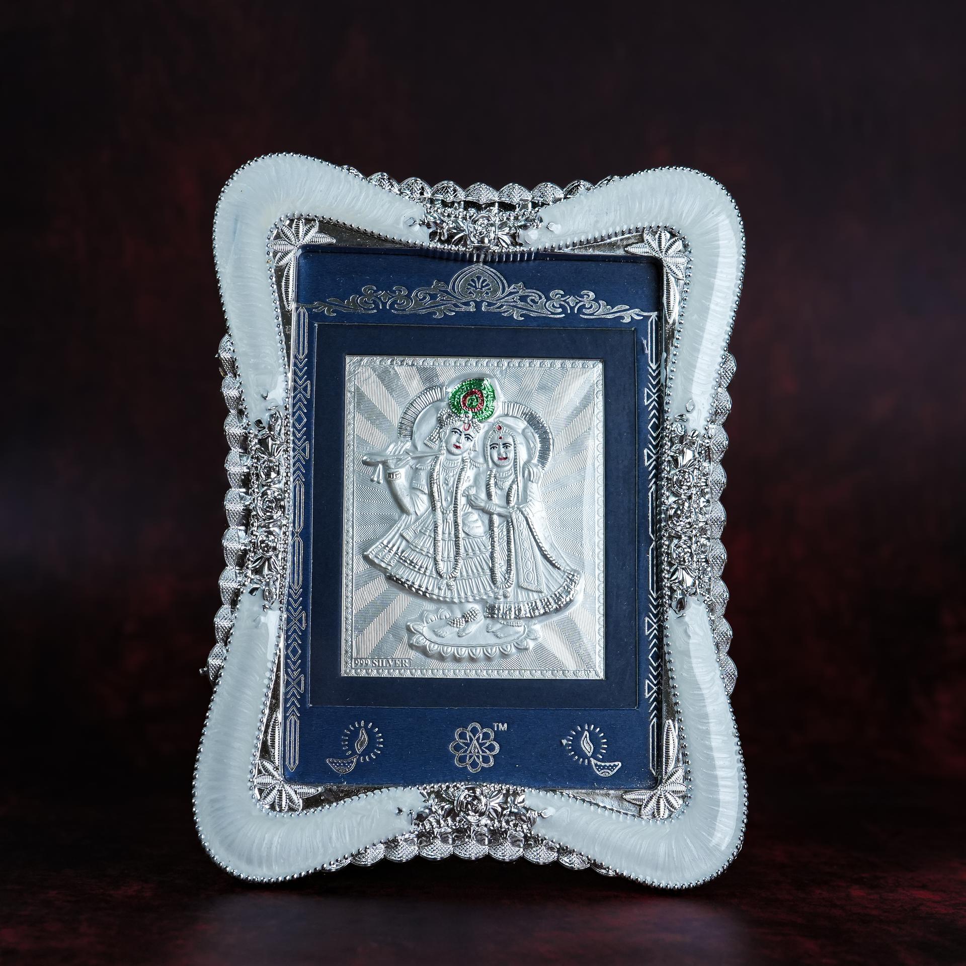 Divya Radha Krishna 999 Silver Premium Decorative Frame