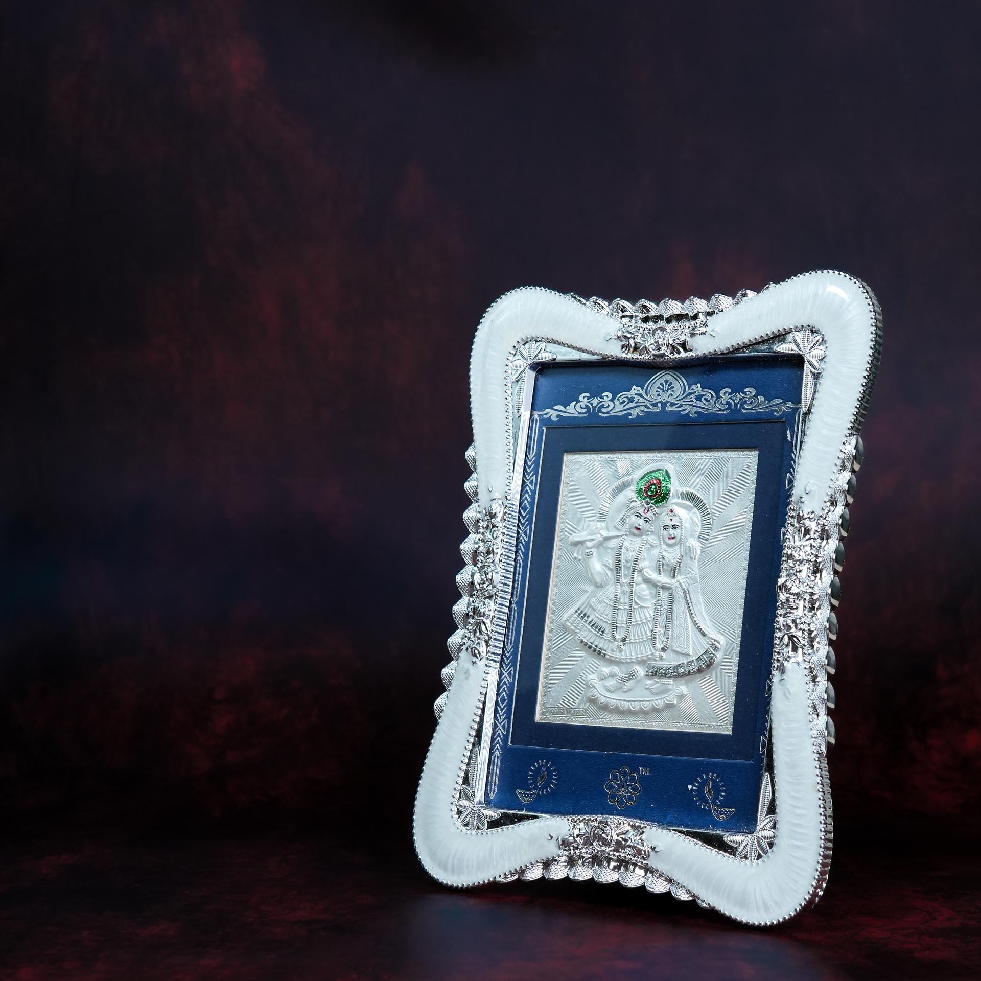 Divya Radha Krishna 999 Silver Premium Decorative Frame
