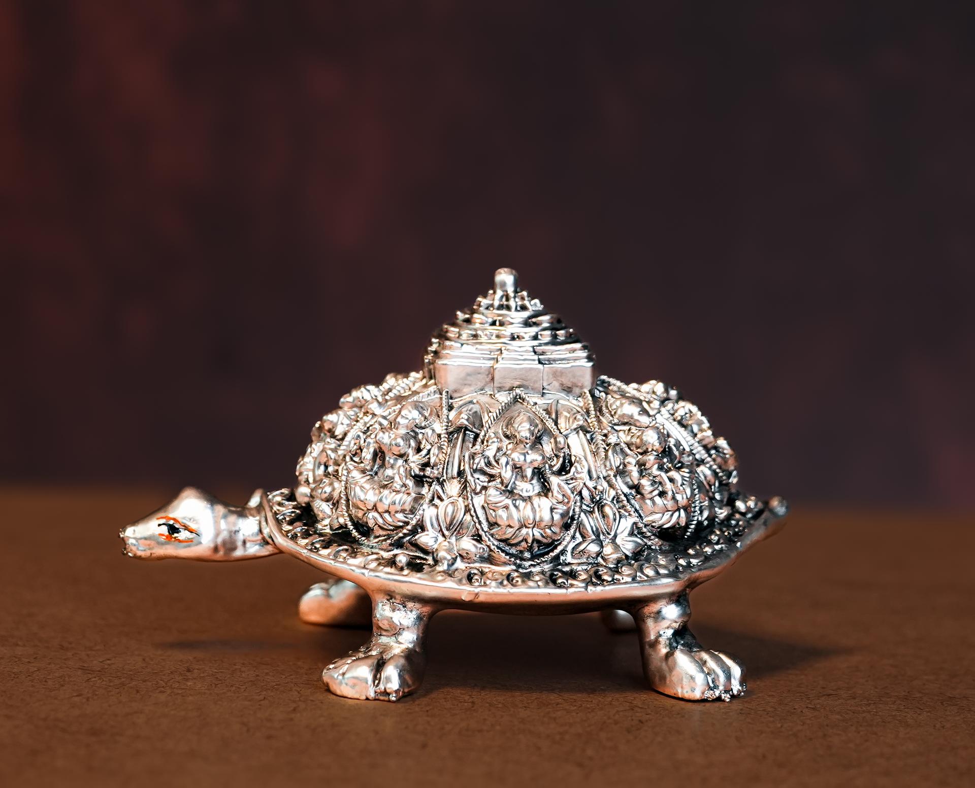 999 Silver Divya Vastu Tortoise Figurine