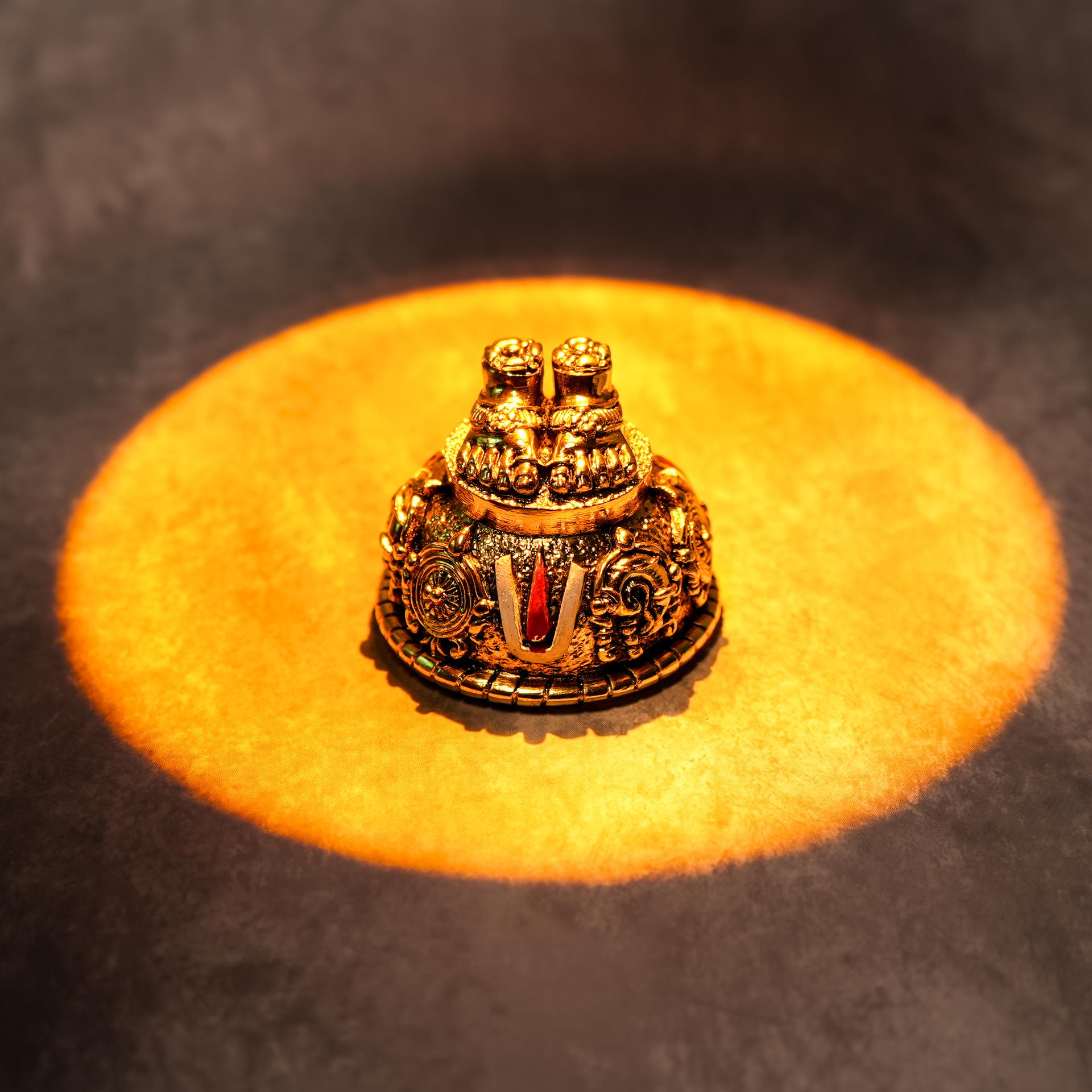 24k Gold Divya Tirupati Balaji Sacred Charan Paduka Idol