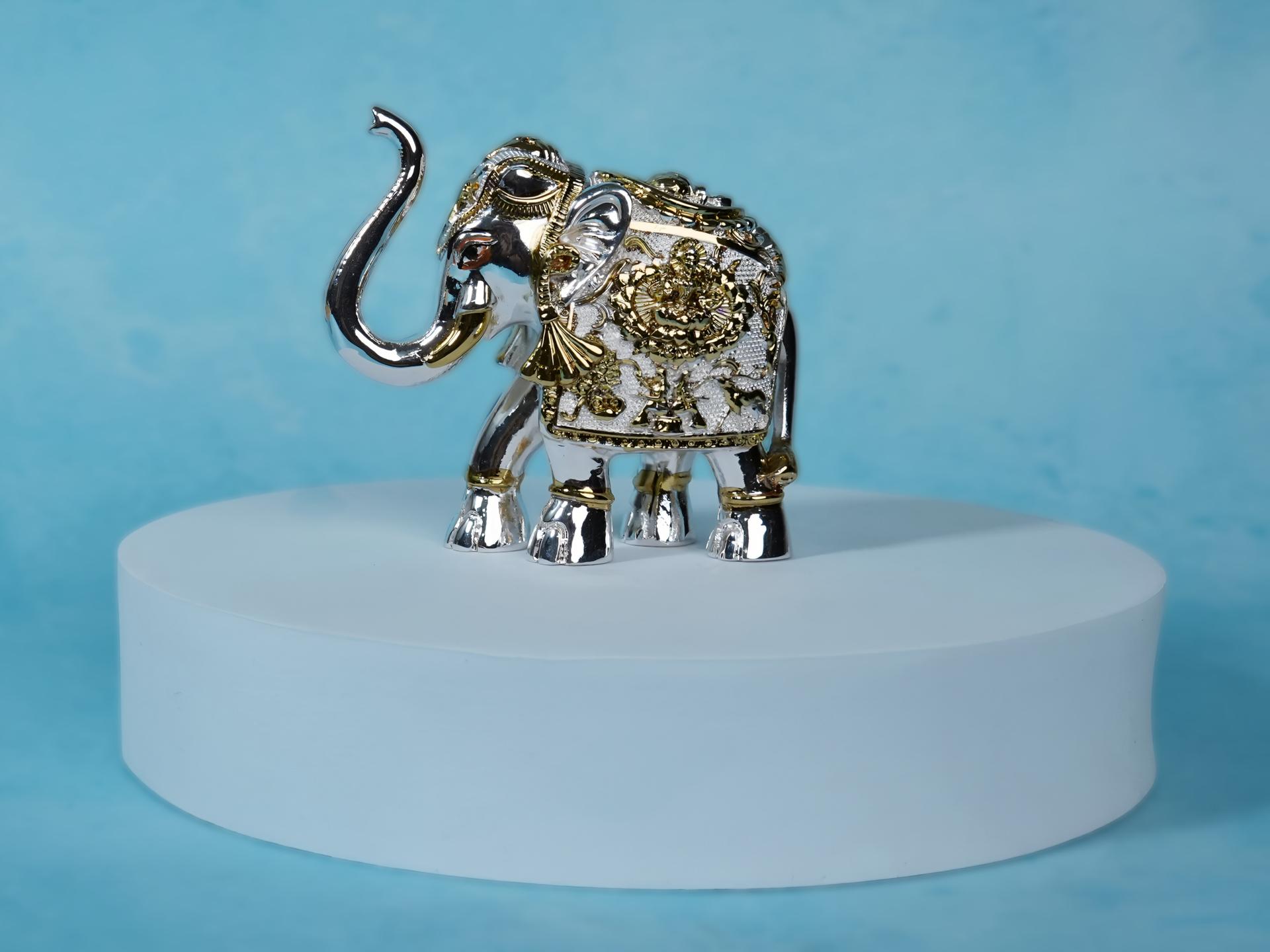 999 Silver Royal Silver Elephant Pair Decorative Figurines