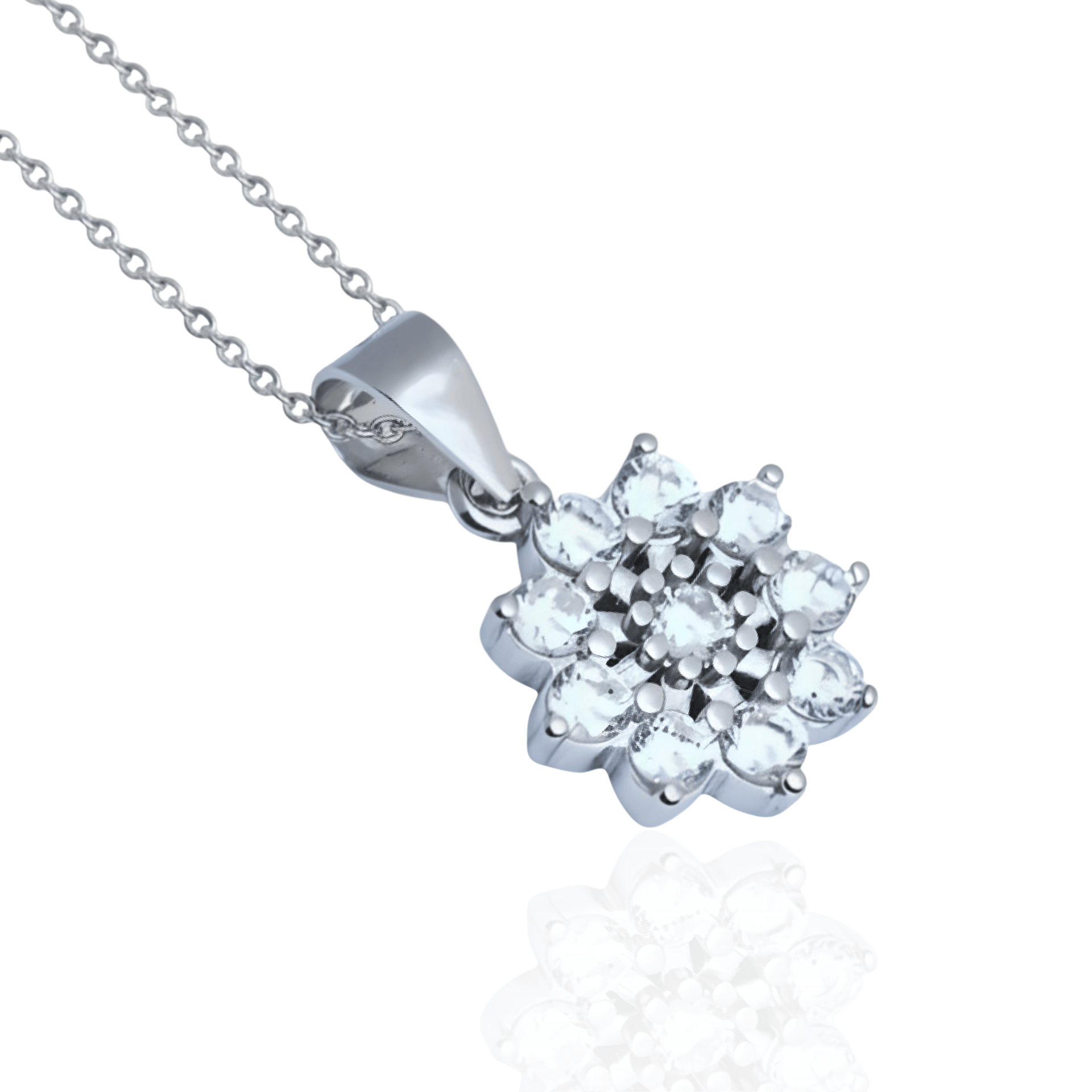 925 Sterling Silver Snowflake Spark Pendant - Image 5