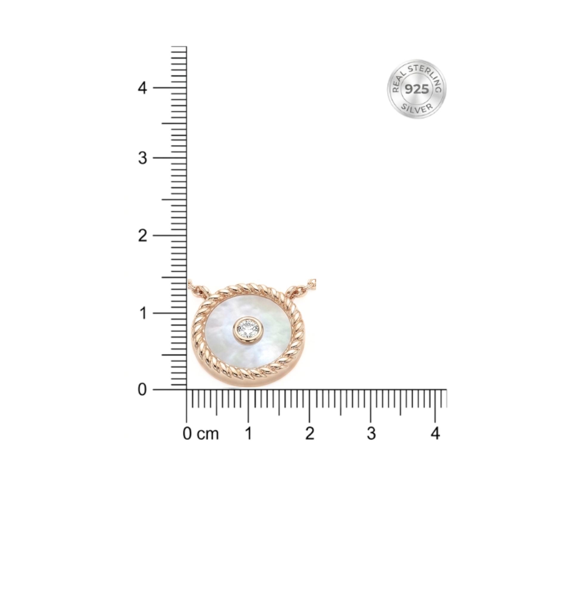 Nude Rose Gold Circle Pendant With Chain In 925 Sterling Silver With Rose Gold Plating - Image 5