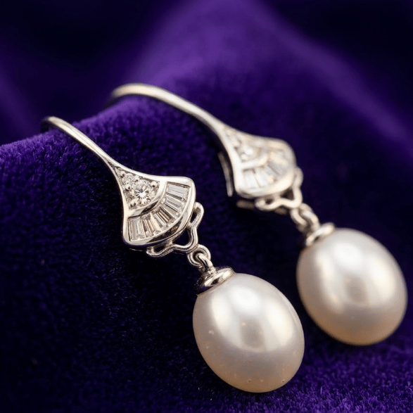 925 Sterling Silver Freshwater Pearl Drop Jewellery Earrings - Image 3