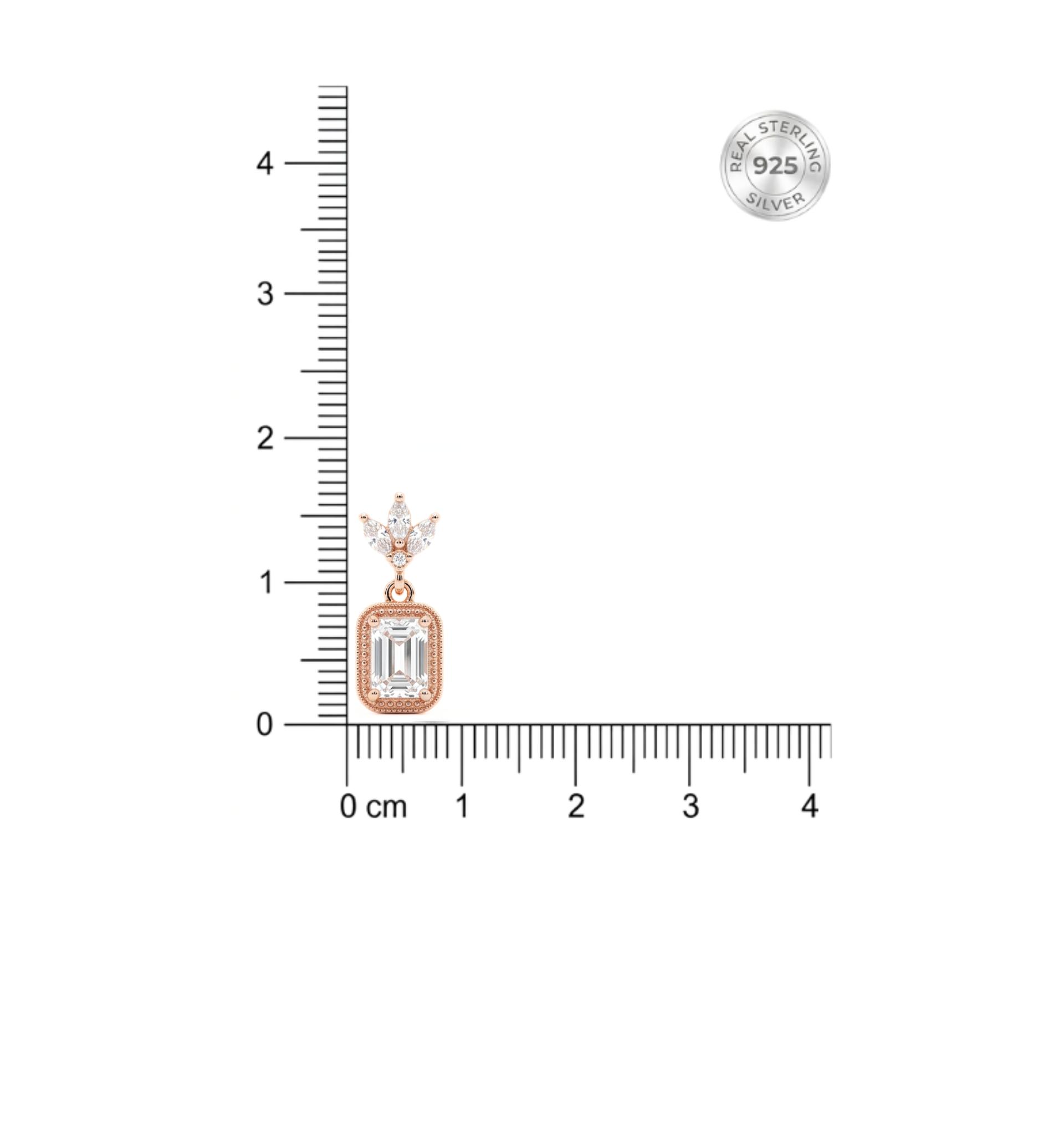 Rose Gold Crystal Drop Earring With 925 Sterling Silver - Image 8