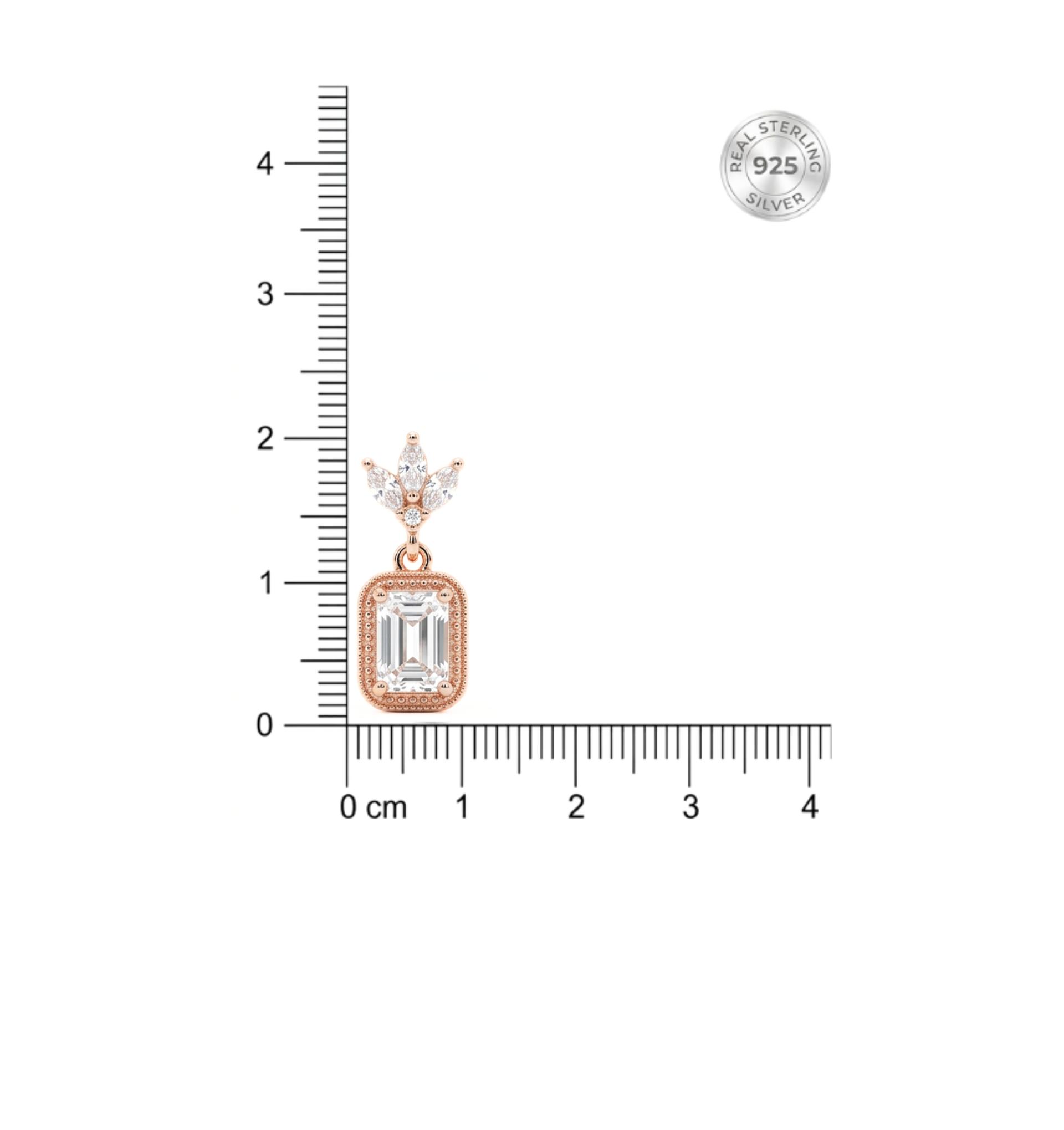 Rose Gold Crystal Drop Pendant With Chain - Image 5
