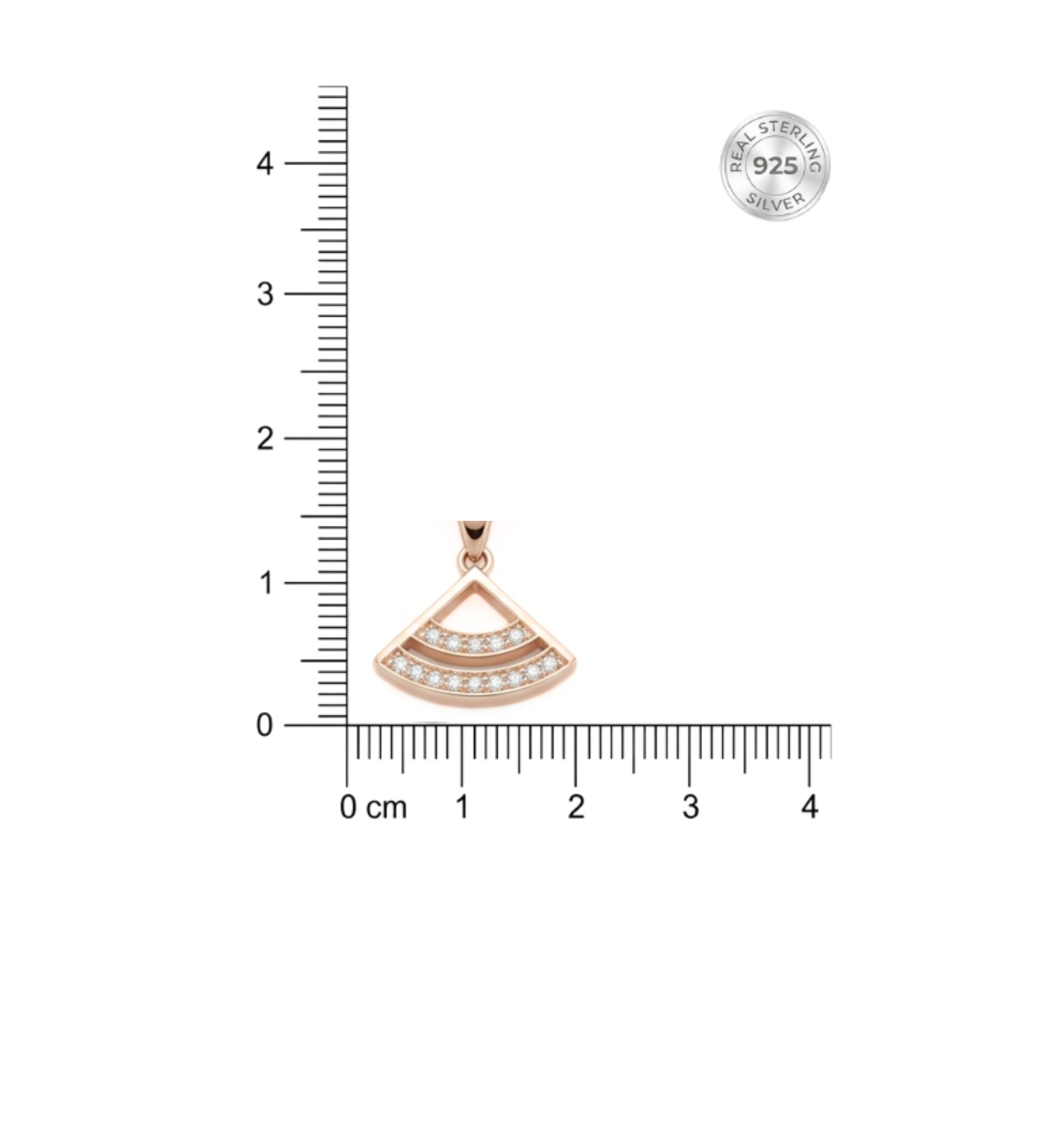 Rose Gold Geometric Triangle Jewellery Pendant With Chain With 925 Sterling Silver - Image 5