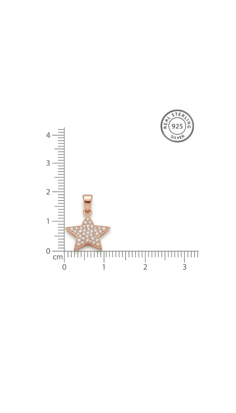Rose Gold Radiant Star Cz Jewellery Pendant With Chain - Image 6