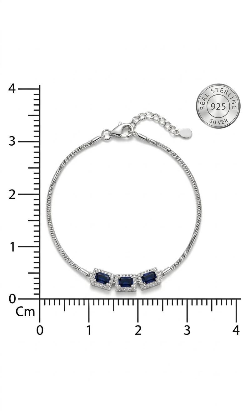925 Sterling Silver Blue Stone  Bracelet For Women - Image 5