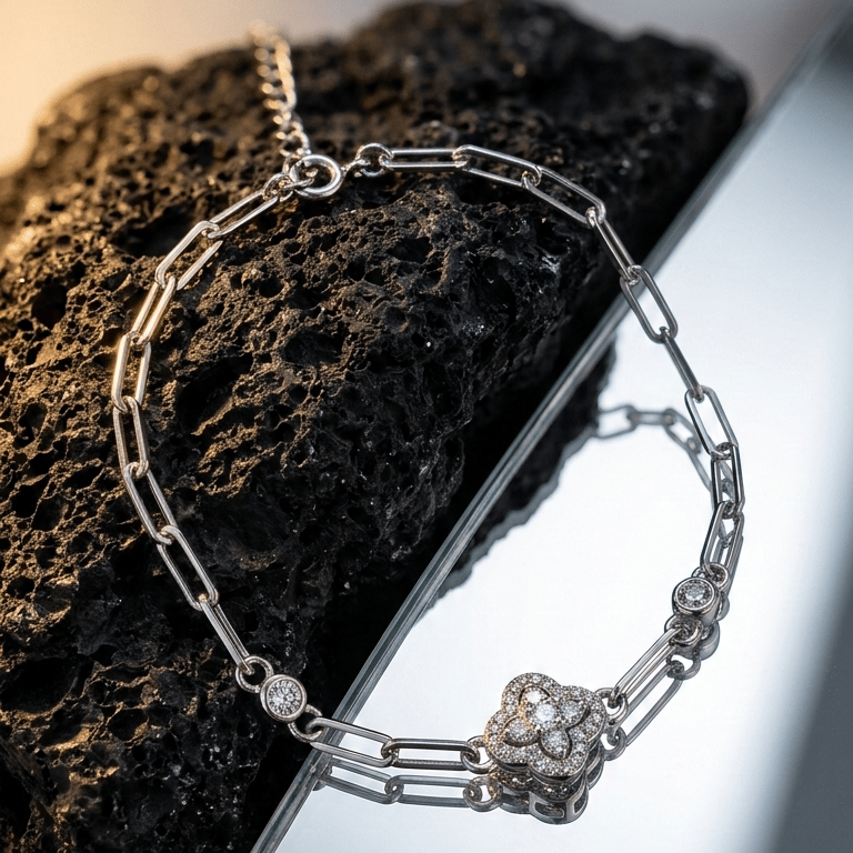 925 Sterling Silver Celestial Spark Link Bracelet