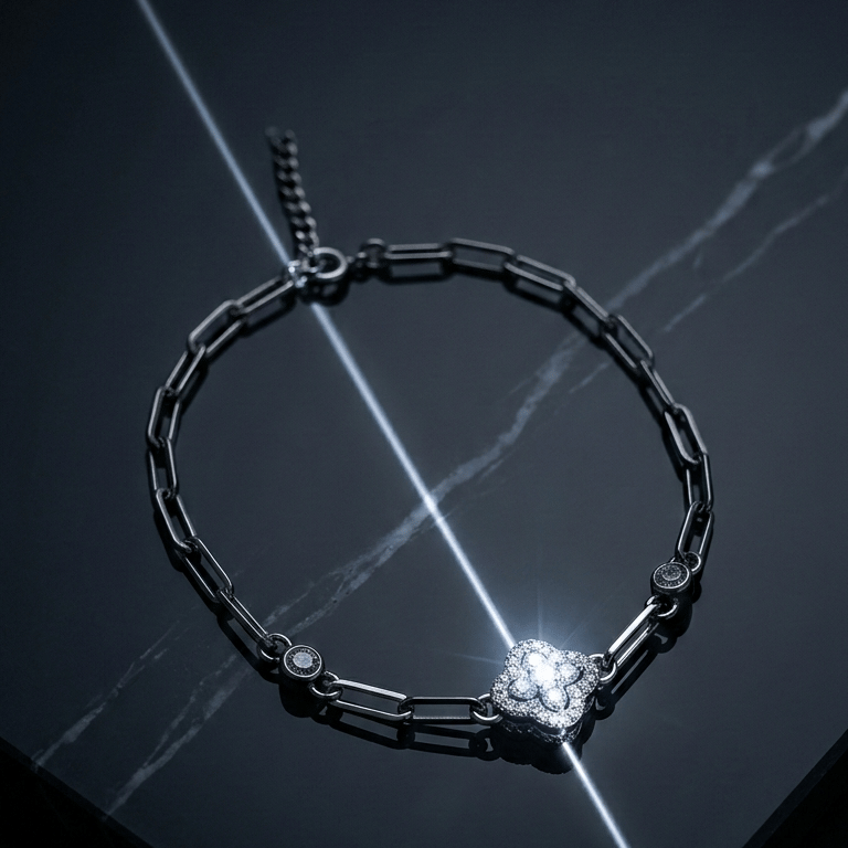 925 Sterling Silver Celestial Spark Link Bracelet - Image 5