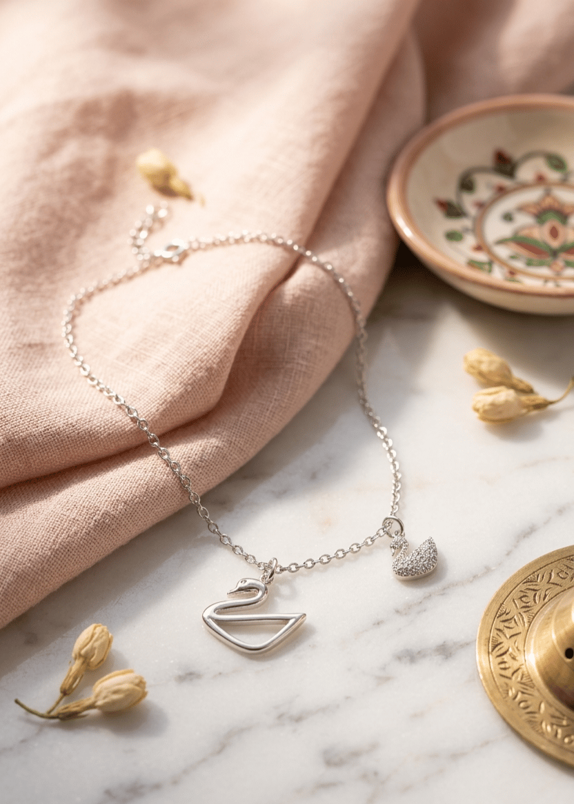925 Sterling Silver Duck Charm Bracelet