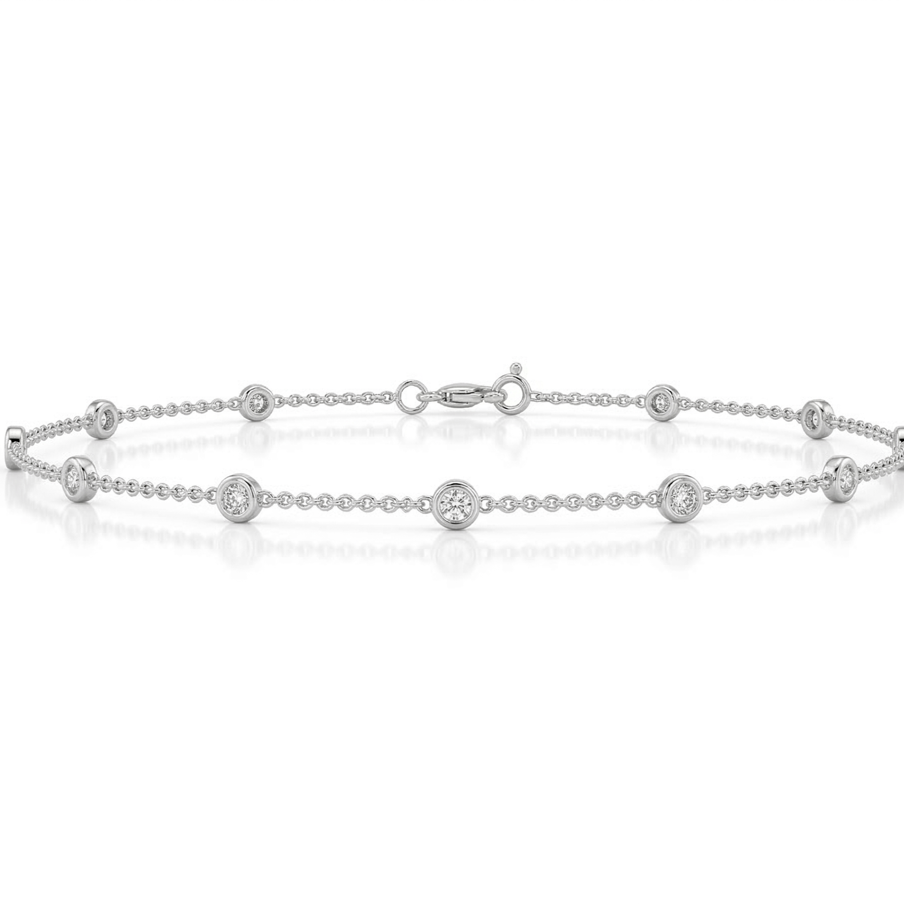925 Sterling Silver Finish Crystal Orbit Anklet