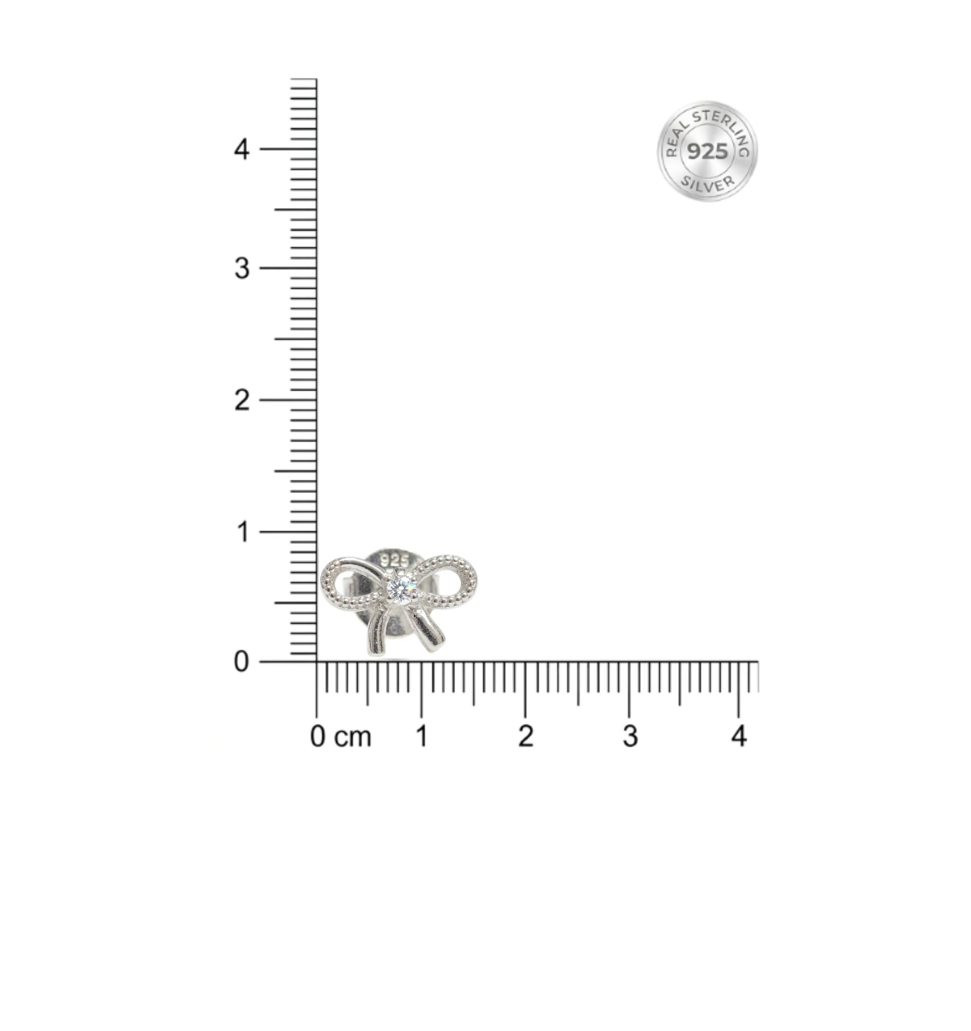 925 Sterling Silver Finish Luxe Bow Stud Earring - Image 5