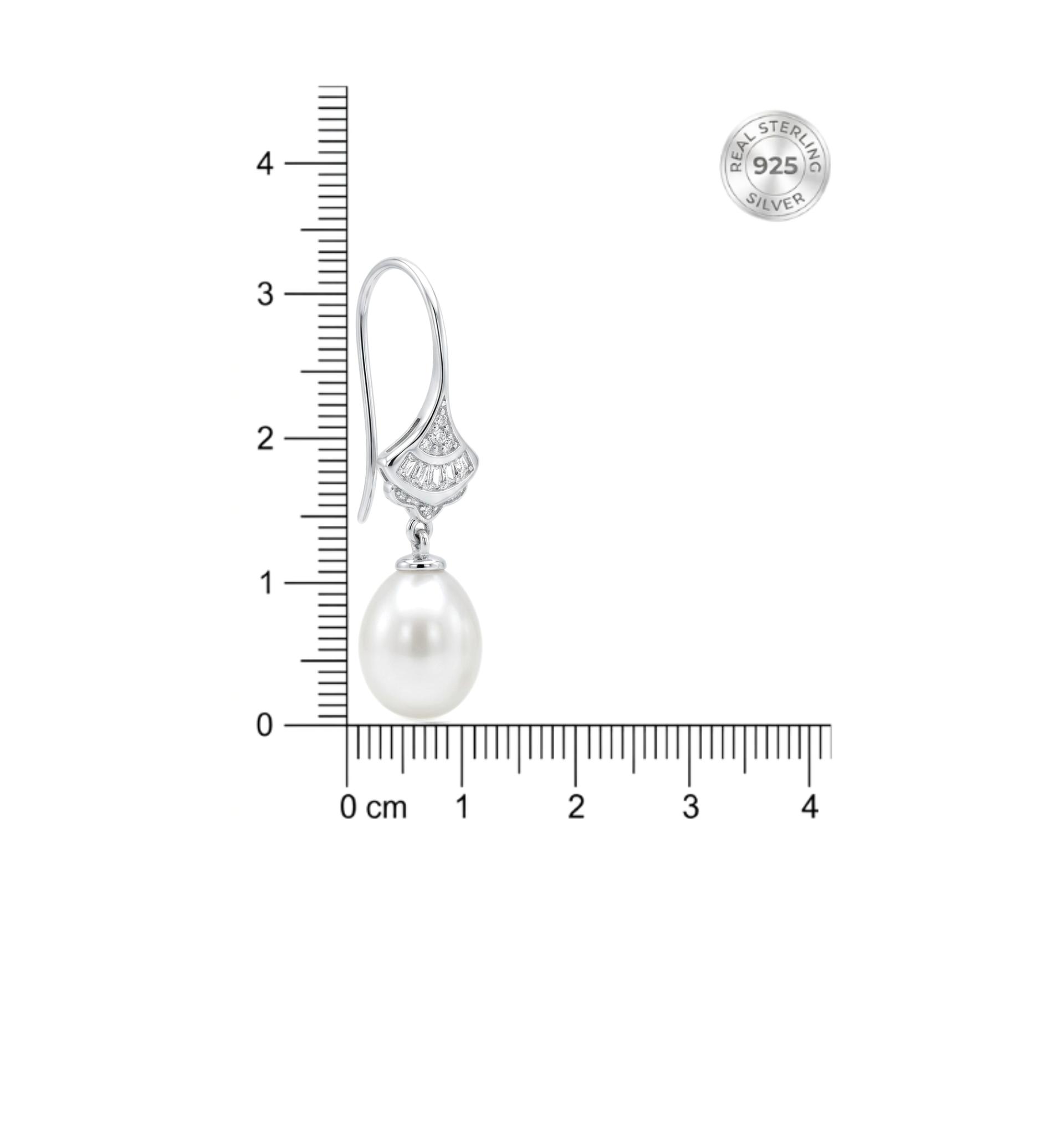 925 Sterling Silver Freshwater Pearl Drop Jewellery Earrings - Image 4