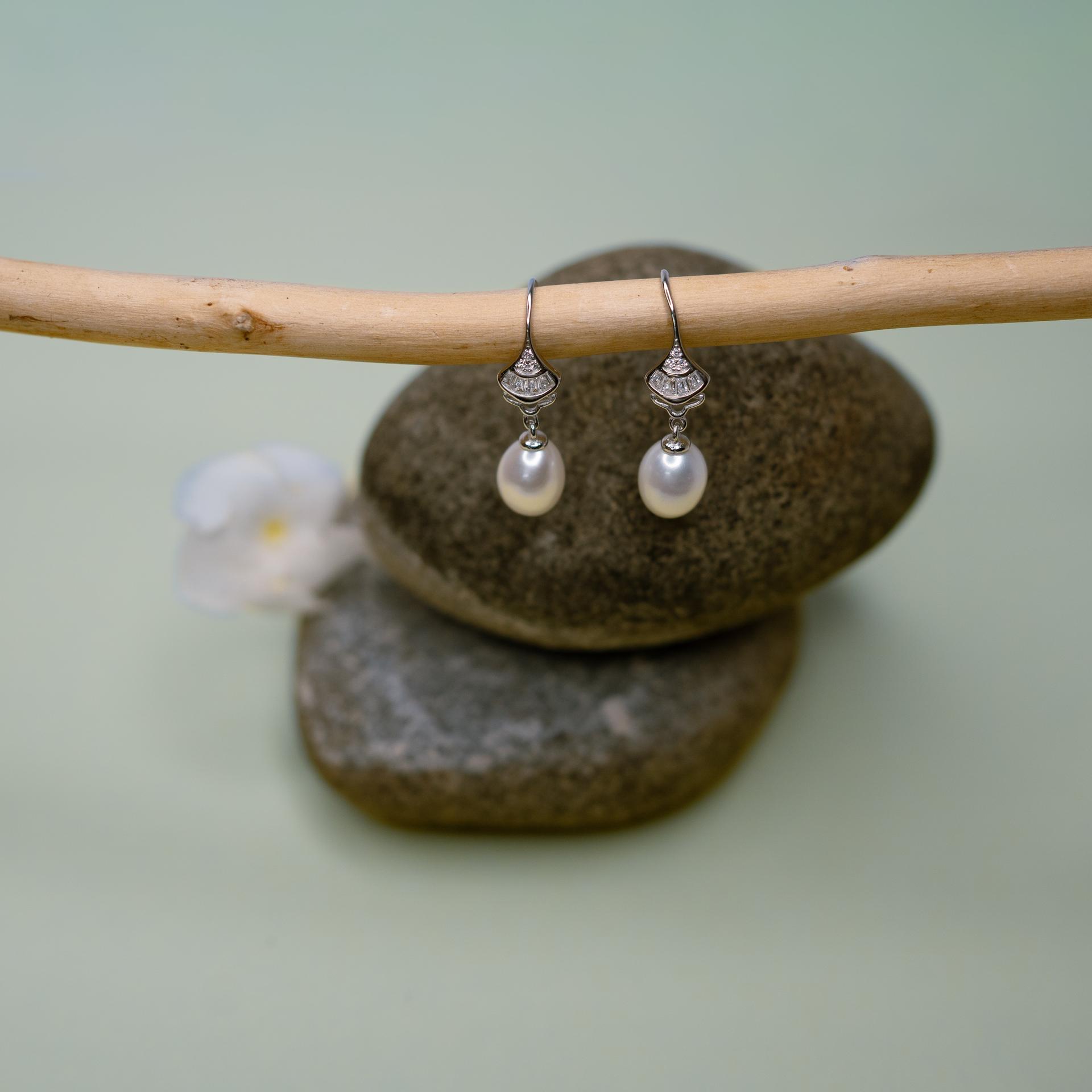 925 Sterling Silver Freshwater Pearl Drop Jewellery Earrings