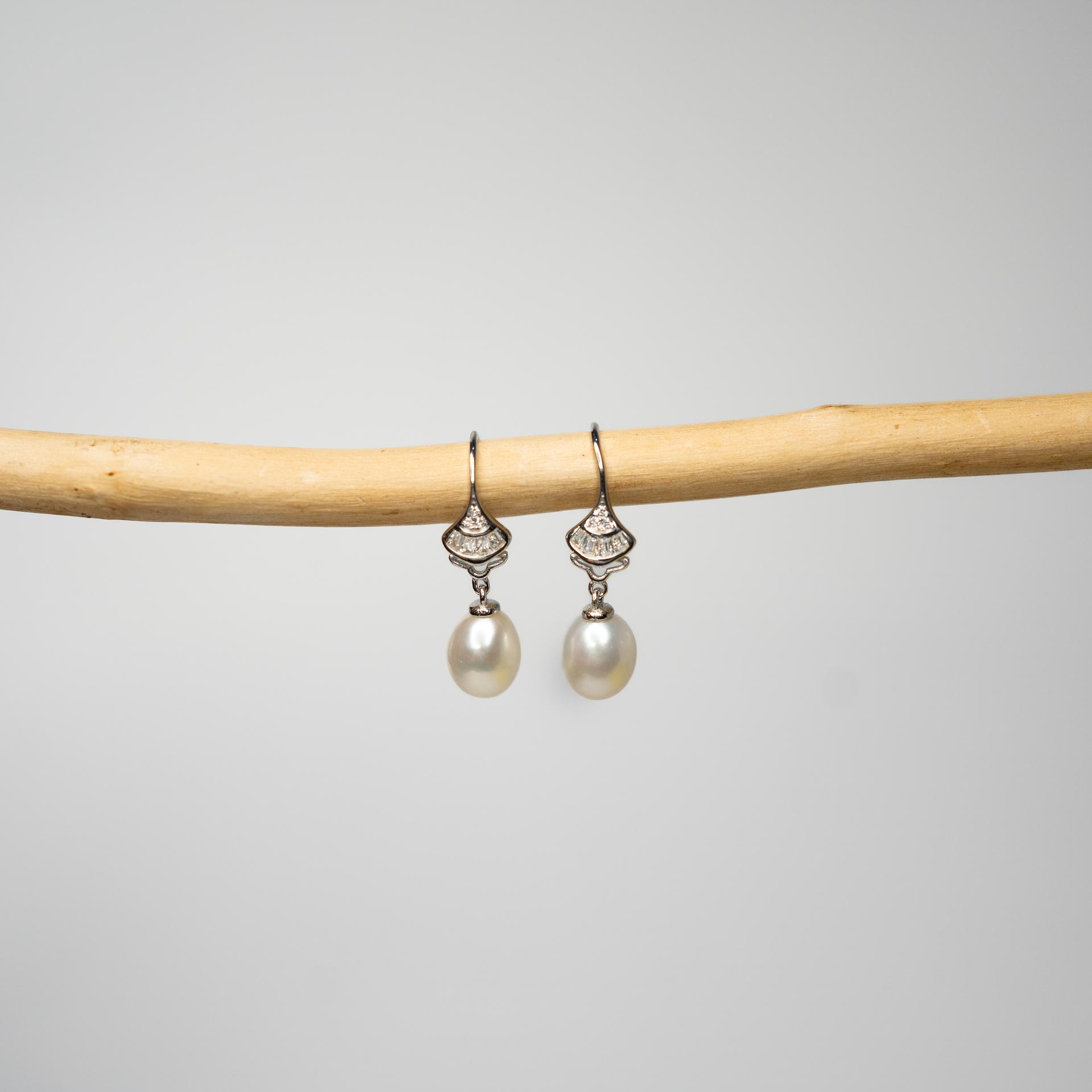 925 Sterling Silver Freshwater Pearl Drop Jewellery Earrings