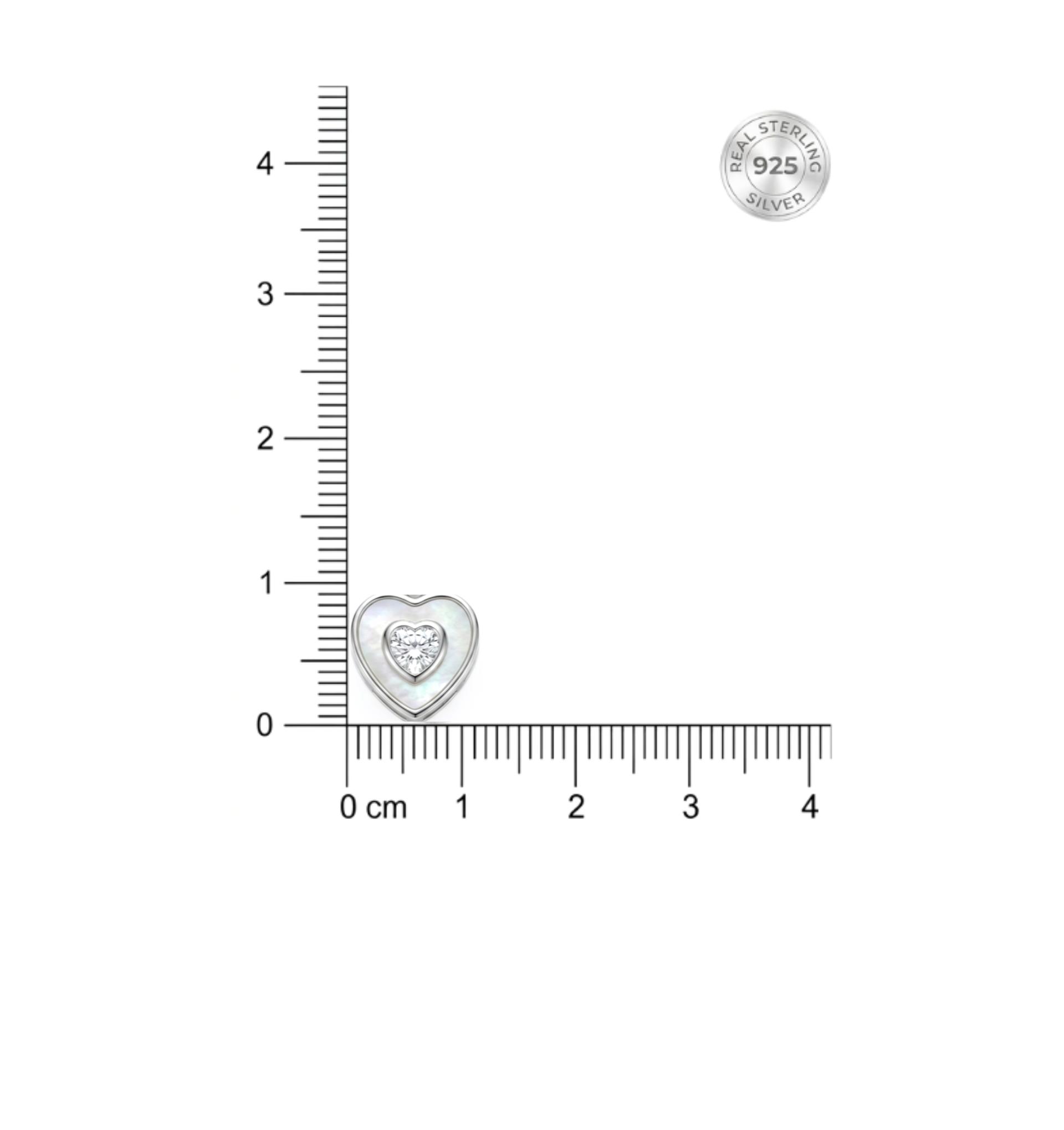 925 Sterling Silver Heart In Heart Zircon Stud Earrings For Women - Image 4