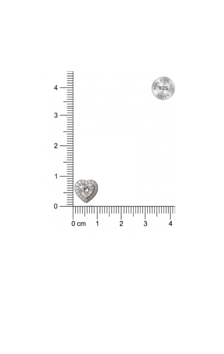 925 Sterling Silver Heart-Shaped Halo Jewellery Earrings - Image 5