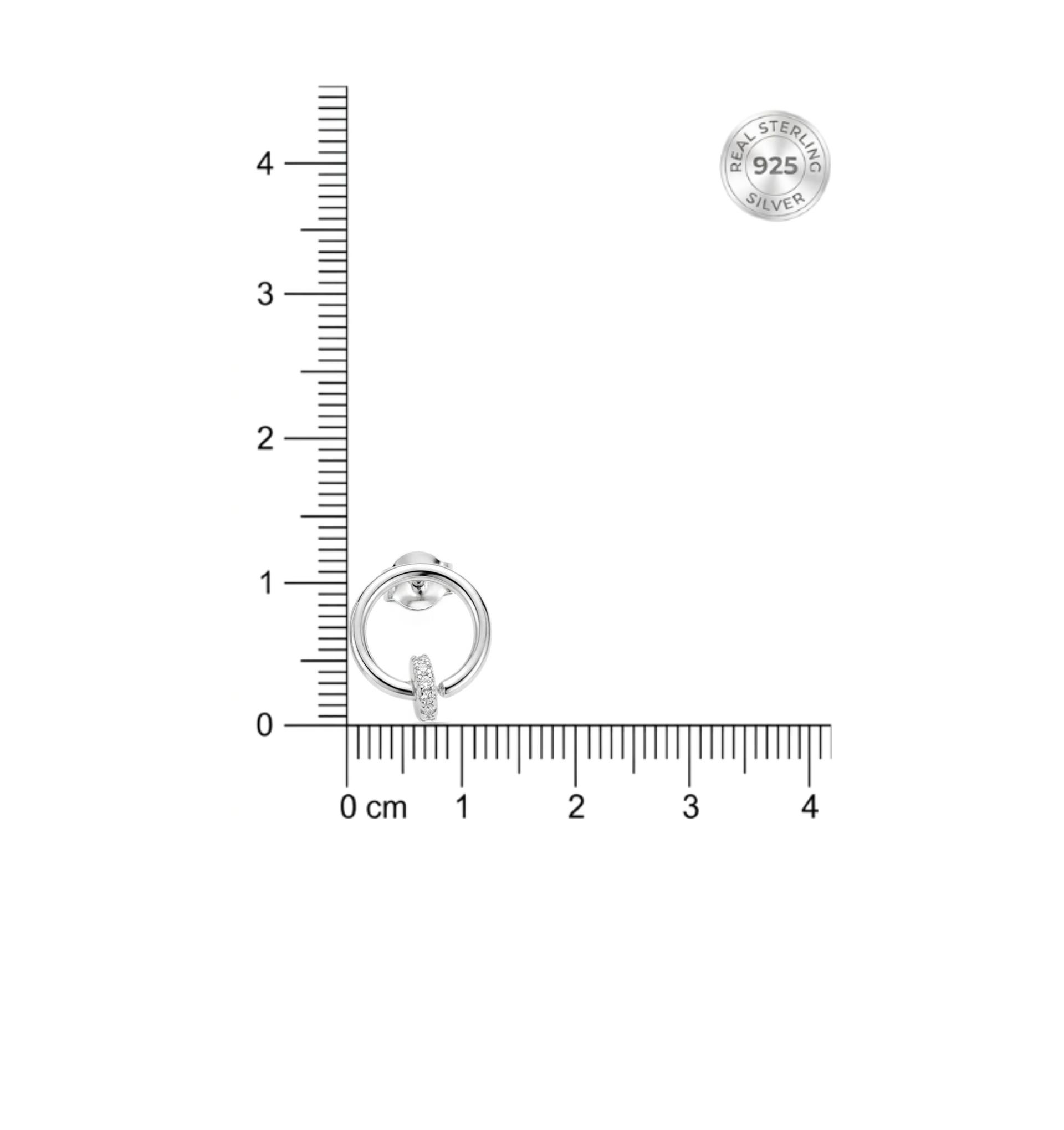 925 Sterling Silver Zircon Hoop Earring - Image 5